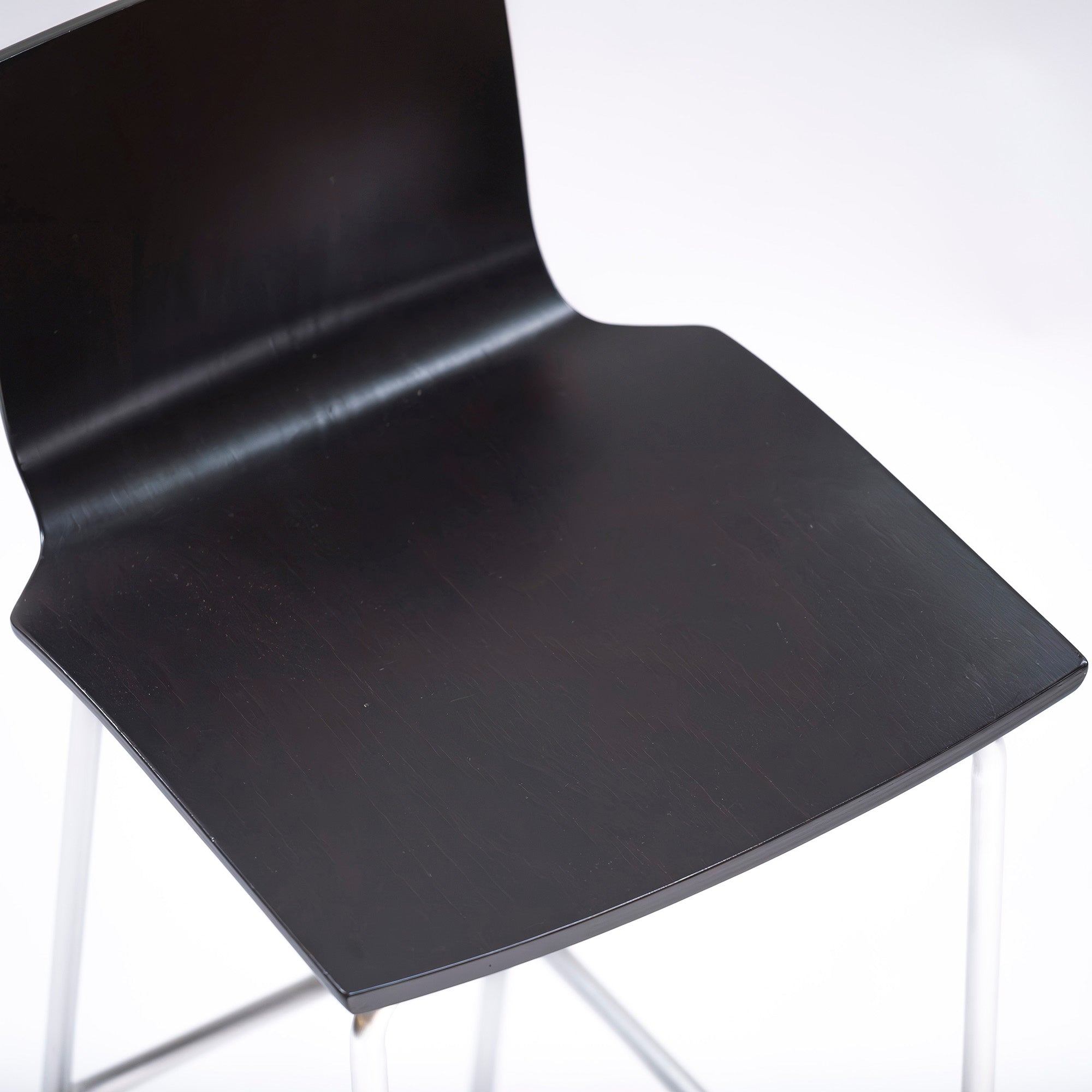 IDEE Counter Chair, Plywood, High Chair, Set of 2, Beech, Dark Brown, Nordic Modern, Natural Modern