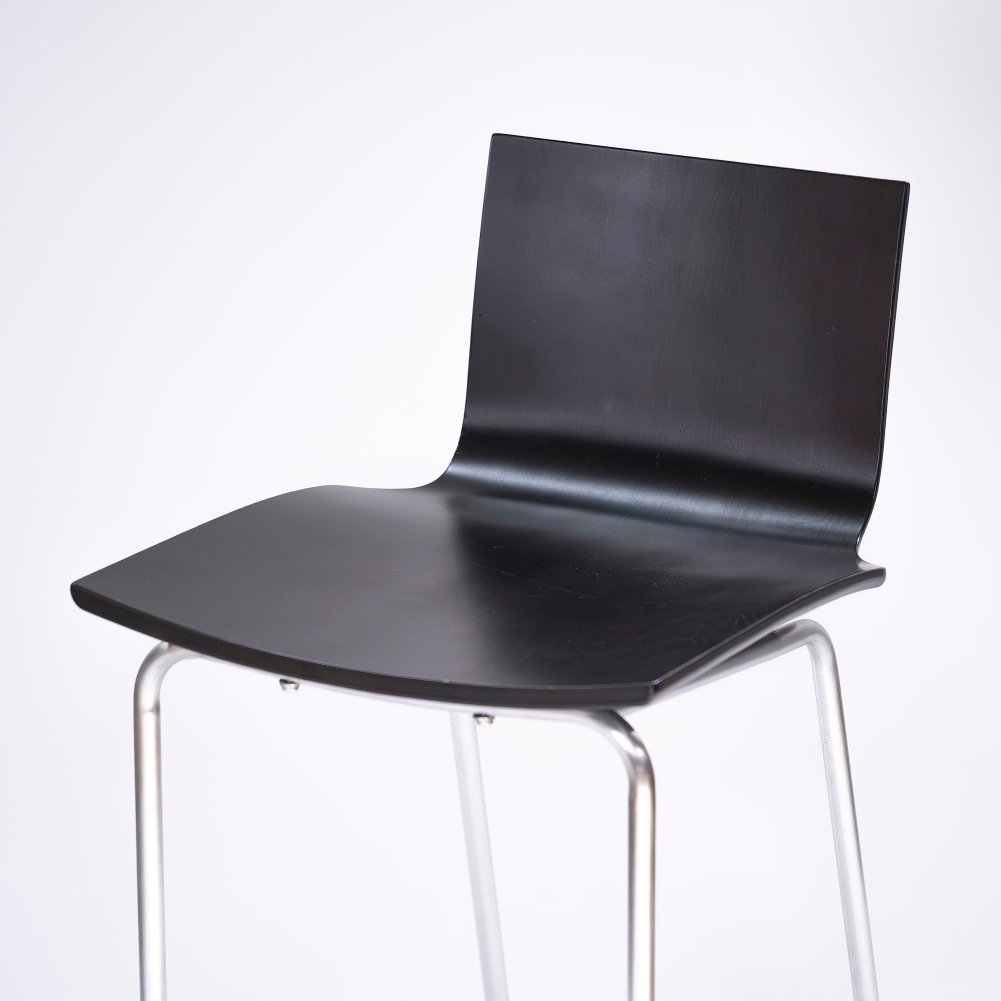 IDEE Counter Chair, Plywood, High Chair, Set of 2, Beech, Dark Brown, Nordic Modern, Natural Modern