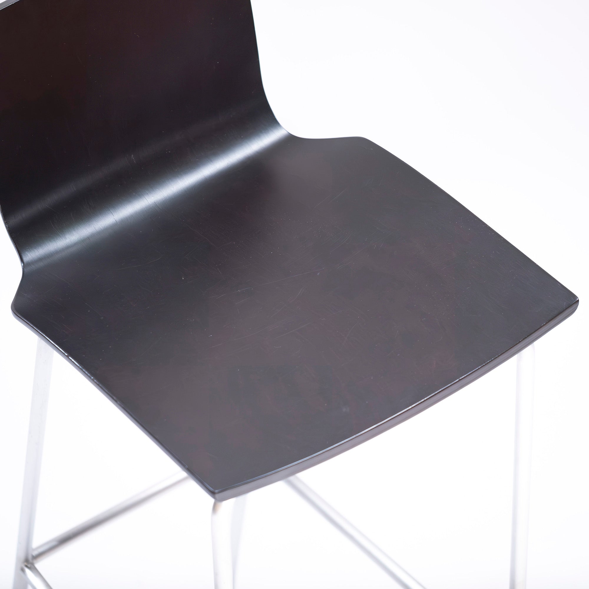 IDEE Counter Chair, Plywood, High Chair, Set of 2, Beech, Dark Brown, Nordic Modern, Natural Modern
