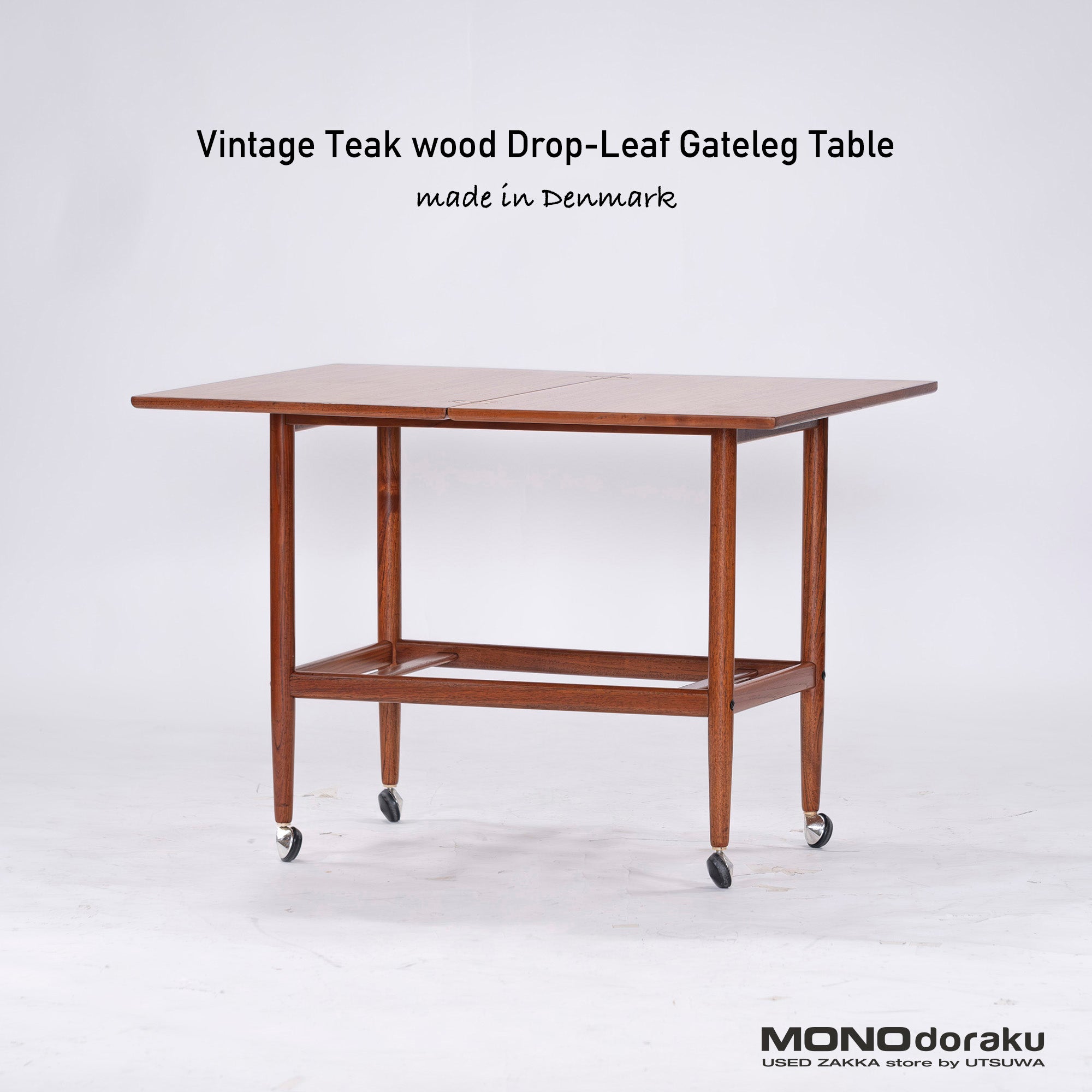 Side table, Nordic vintage, Danish, trolley table, teak, butterfly table, extension table, extendable top