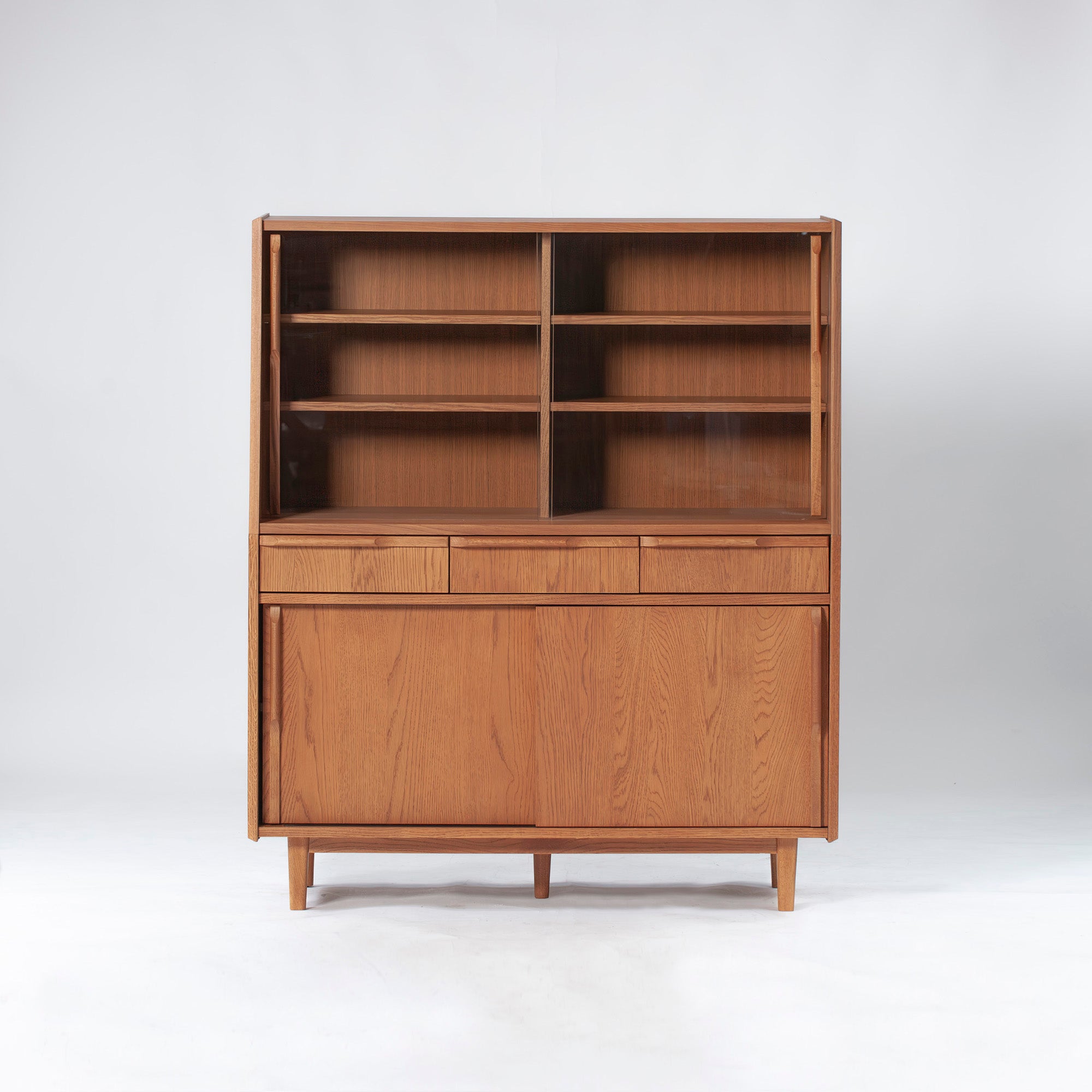 Cabinet Unico TOVE Cupboard Oak wood W120 Nordic vintage style Kitchen storage Living room storage