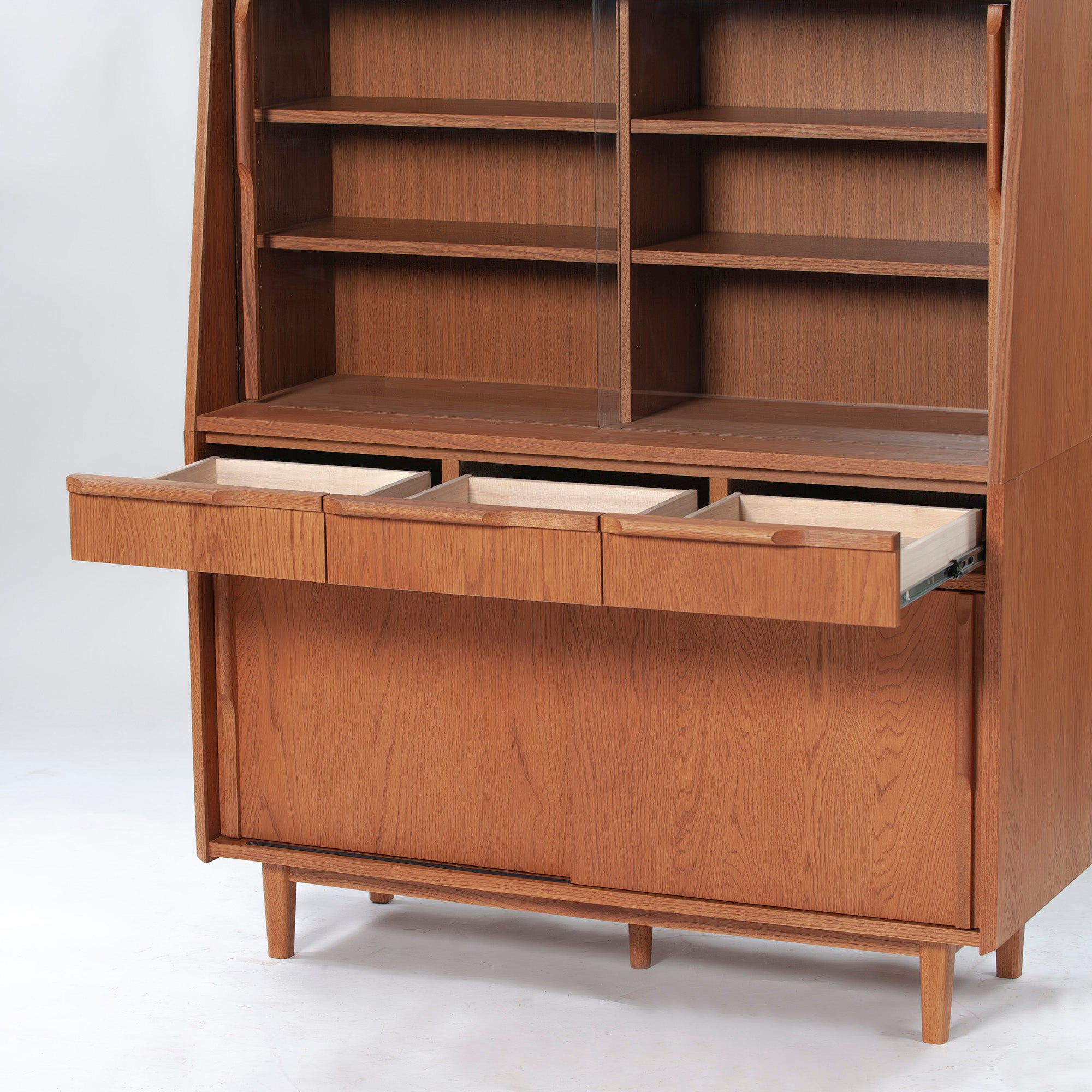 Cabinet Unico TOVE Cupboard Oak wood W120 Nordic vintage style Kitchen storage Living room storage