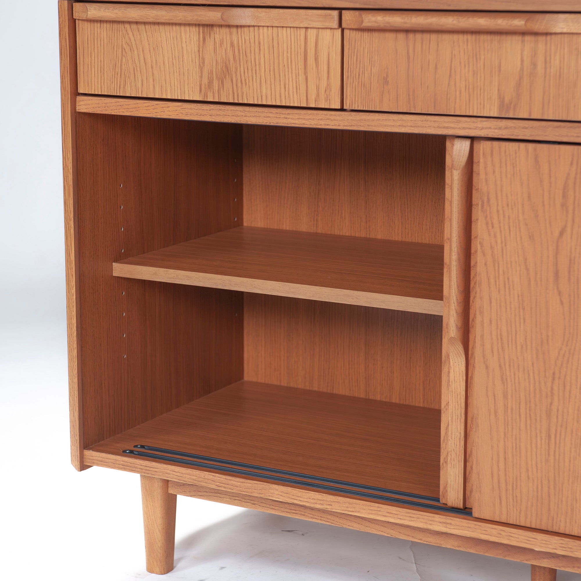 Cabinet Unico TOVE Cupboard Oak wood W120 Nordic vintage style Kitchen storage Living room storage
