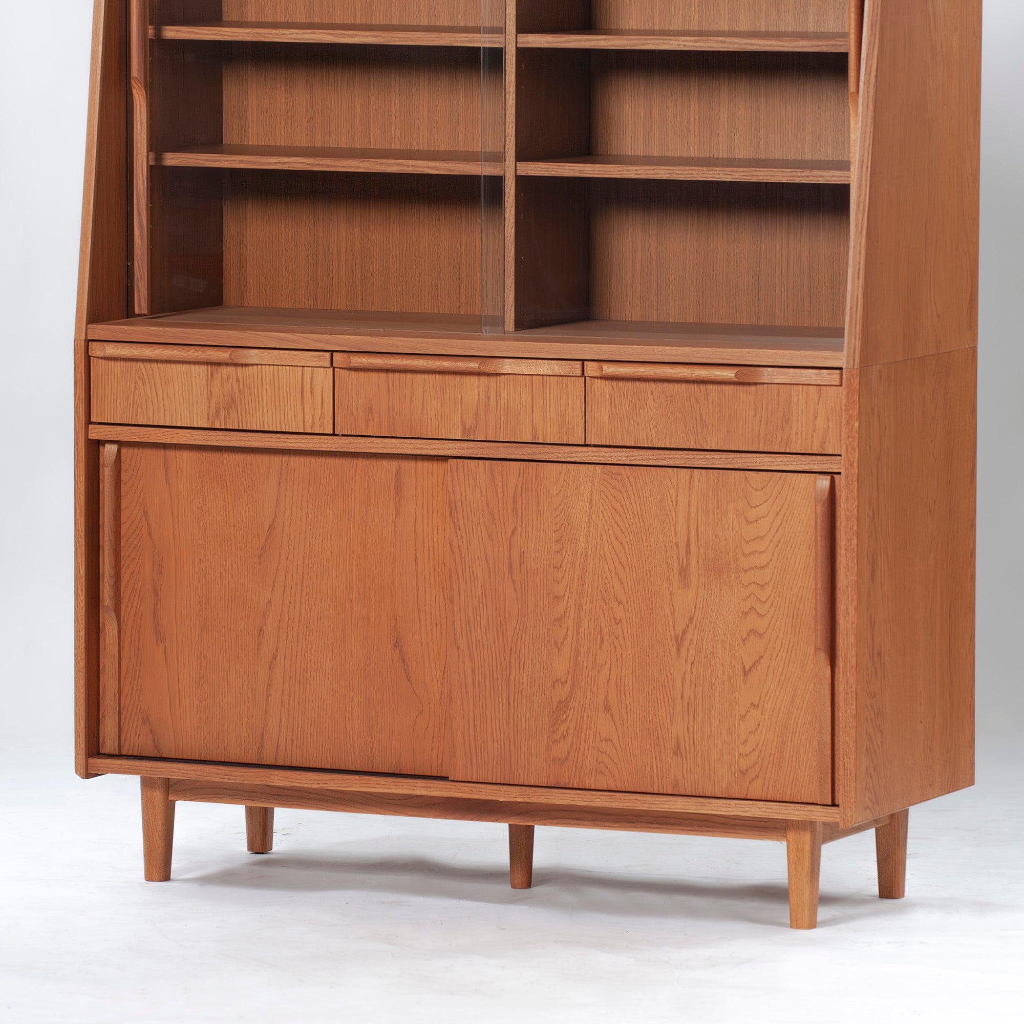 Cabinet Unico TOVE Cupboard Oak wood W120 Nordic vintage style Kitchen storage Living room storage