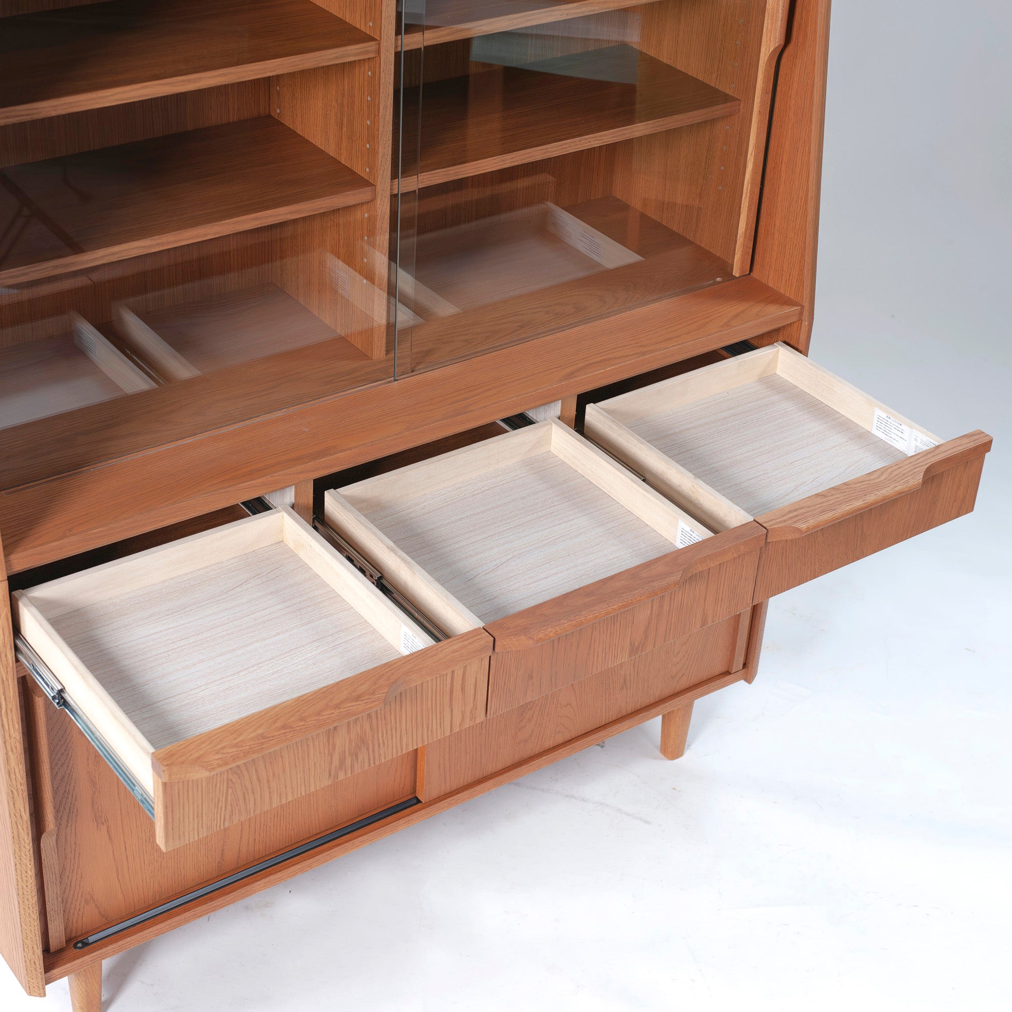 Cabinet Unico TOVE Cupboard Oak wood W120 Nordic vintage style Kitchen storage Living room storage