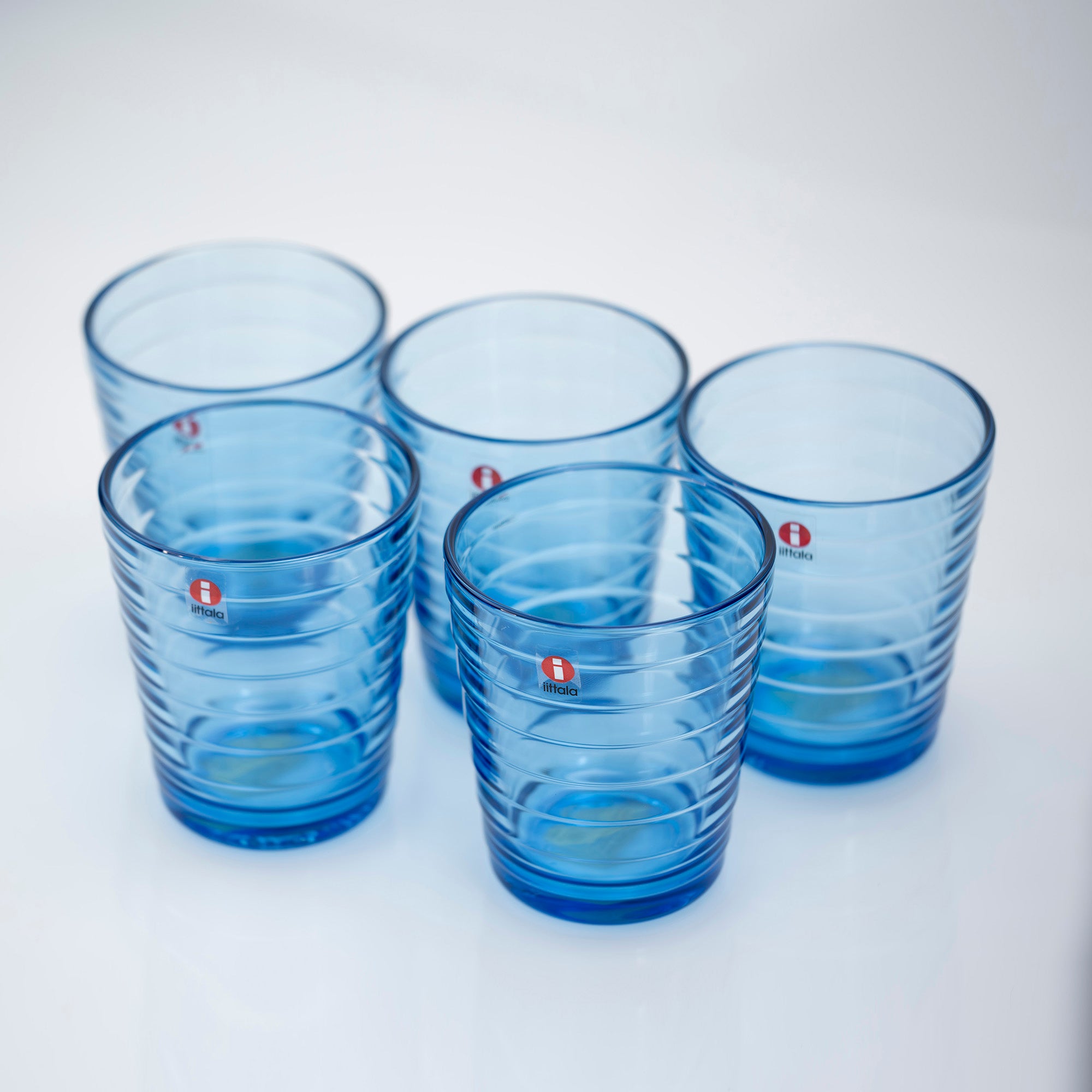 Iittala Aino Aalto Tumbler, Turquoise Blue, Set of 5, Discontinued Color