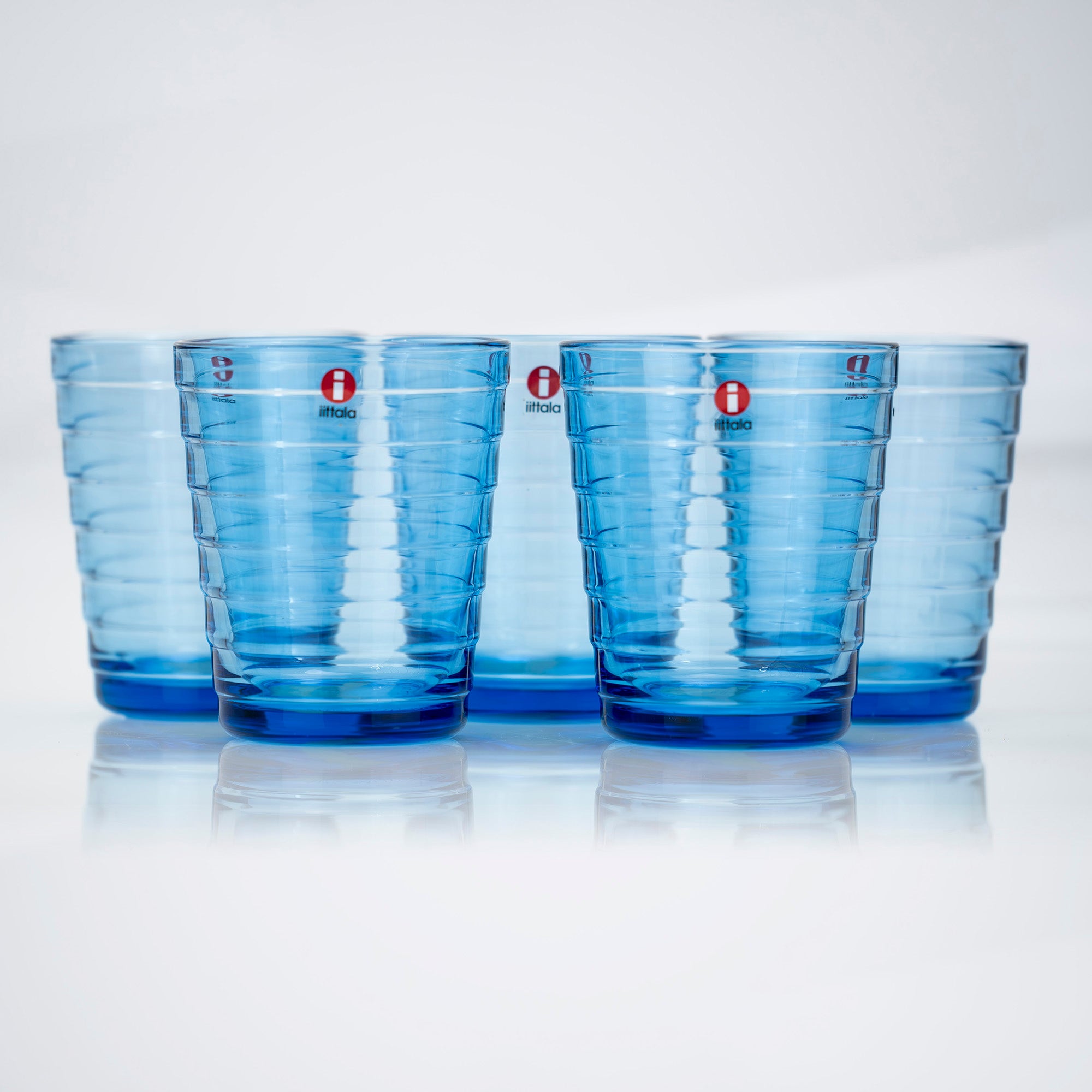 Iittala Aino Aalto Tumbler, Turquoise Blue, Set of 5, Discontinued Color