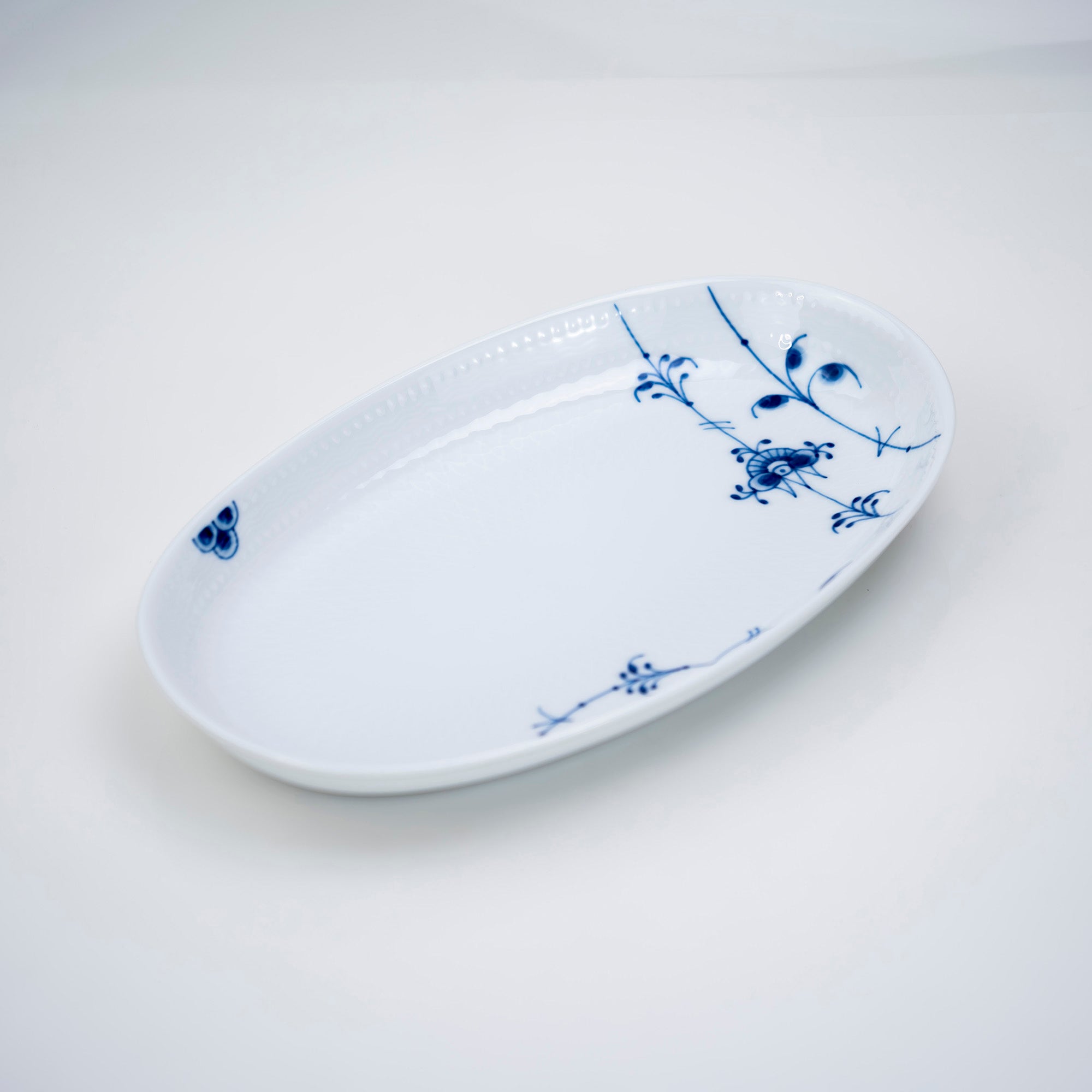 Royal Copenhagen Blue Palmette Oval Dish Plate, in good condition