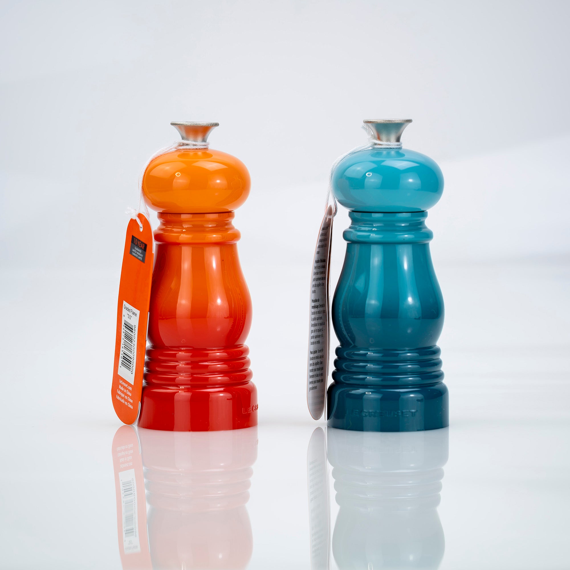 ル・クルーゼ LE CREUSET ソルト&ペッパーミル セット Salt and Pepper Mill Set カリビアンブルー&オレンジ 美品