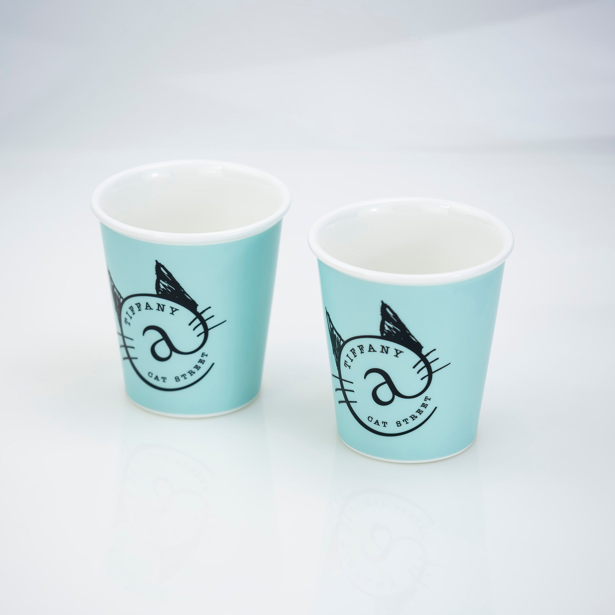 ティファニー TIFFANY&Co. キャットストリート限定アイテム ボーンチャイナ コーヒーカップ ペア 美品