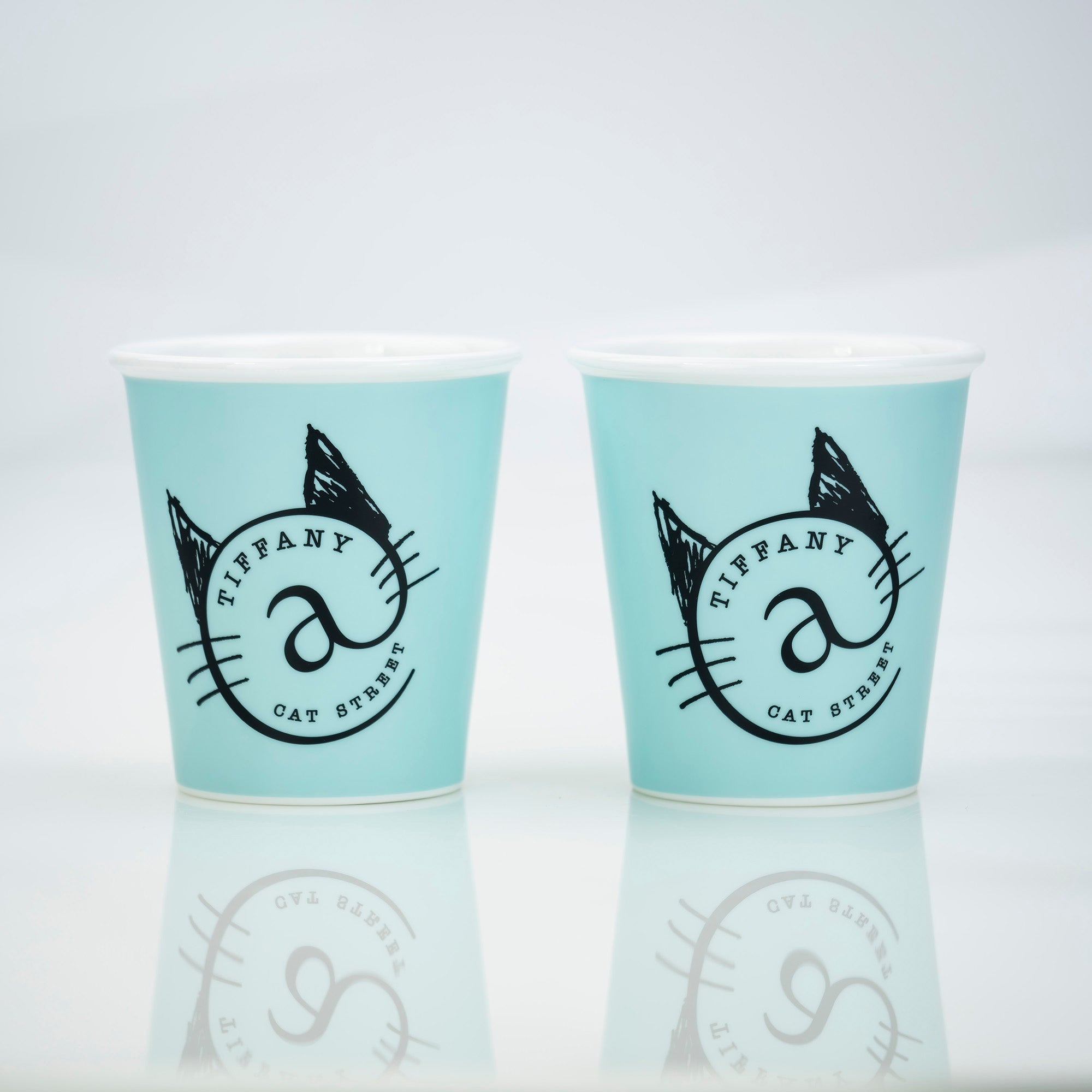 ティファニー TIFFANY&Co. キャットストリート限定アイテム ボーンチャイナ コーヒーカップ ペア 美品