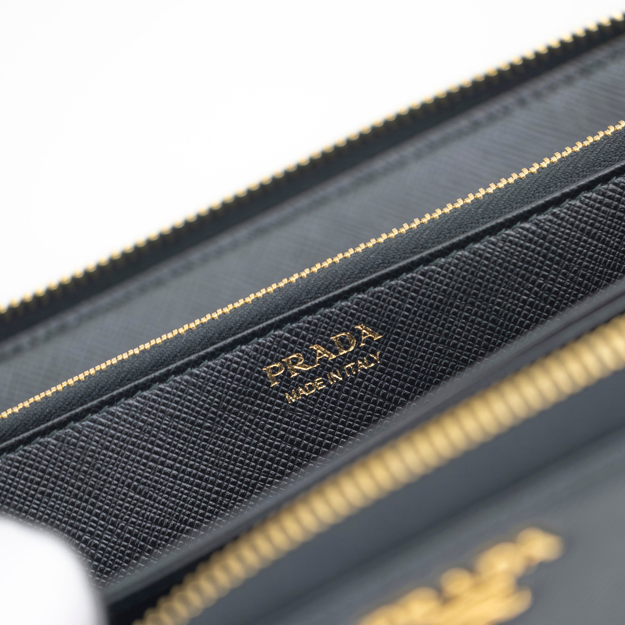 PRADA SAFFIANO zip-around long wallet, black, in good condition