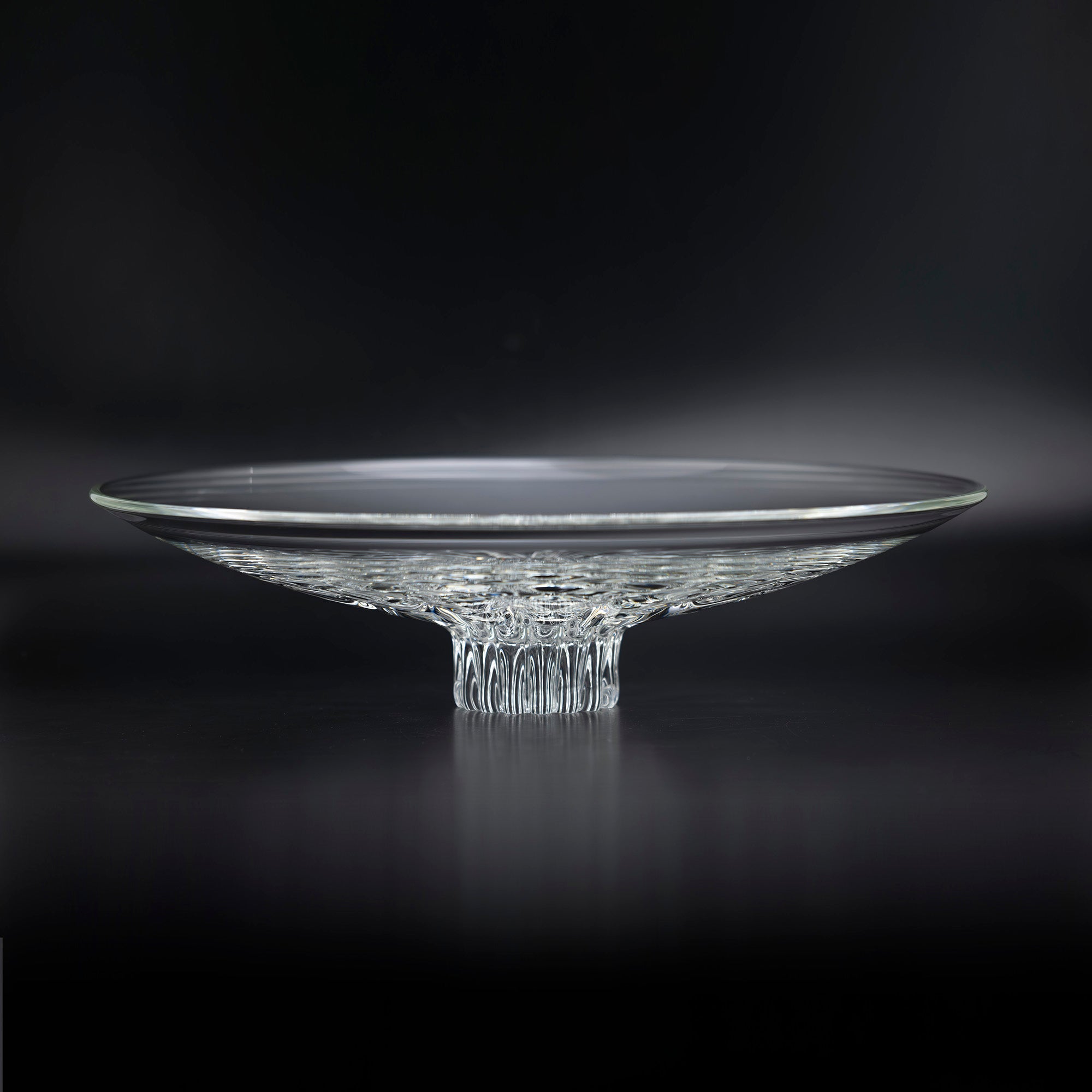 STEUBEN high-pedestal dish, compote dish with legs, Crystal Art, vintage, in good condition