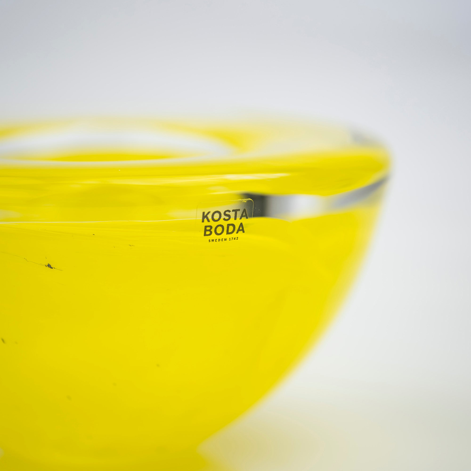 Kosta Boda Atoll Candle Holder by Anna Ehrner, Vintage 1997s, Yellow (1)