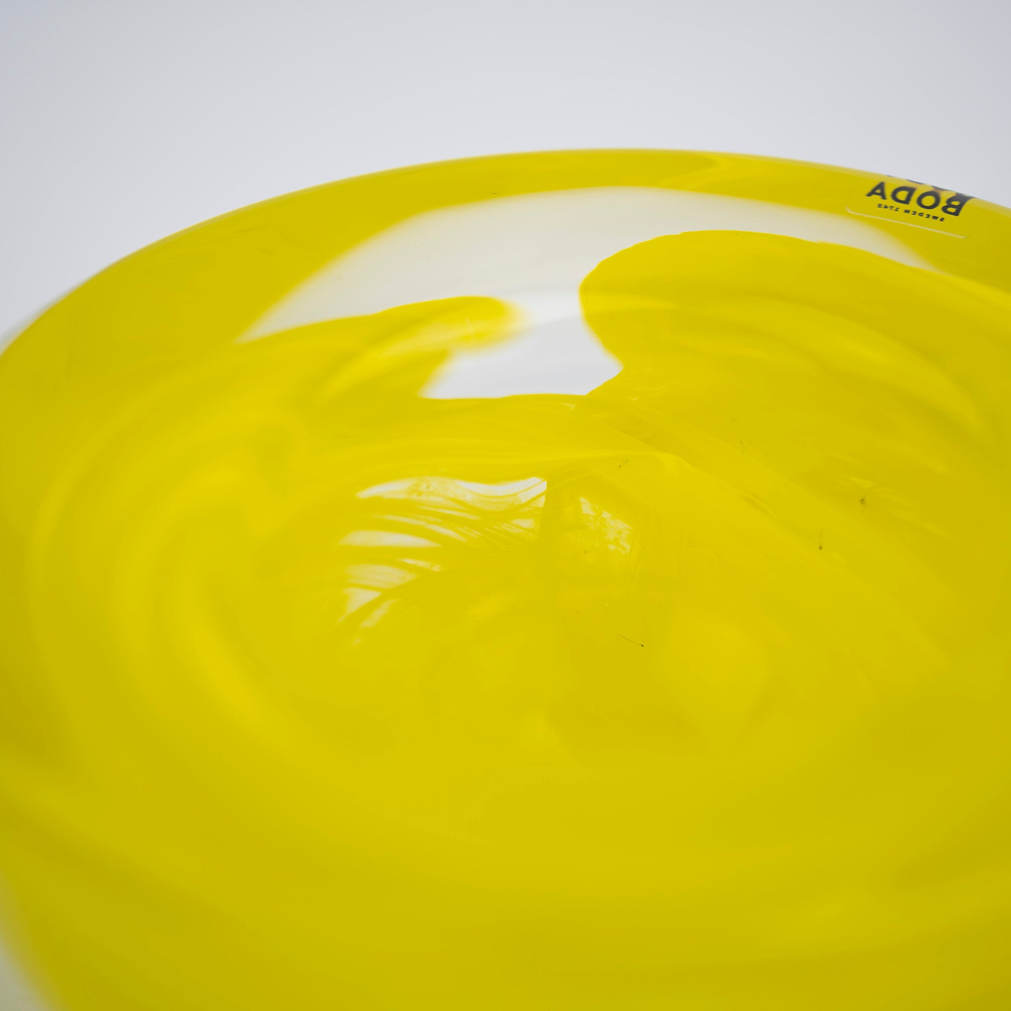 Kosta Boda Atoll Candle Holder by Anna Ehrner, Vintage 1997s, Yellow (1)