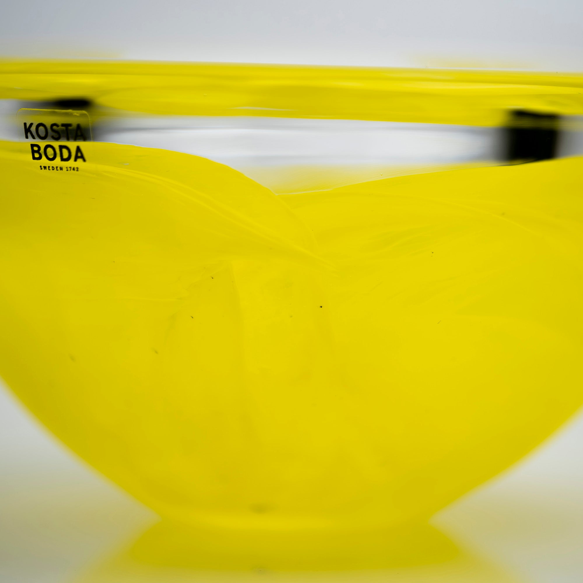 Kosta Boda Atoll Candle Holder by Anna Ehrner, Vintage 1997s, Yellow (1)