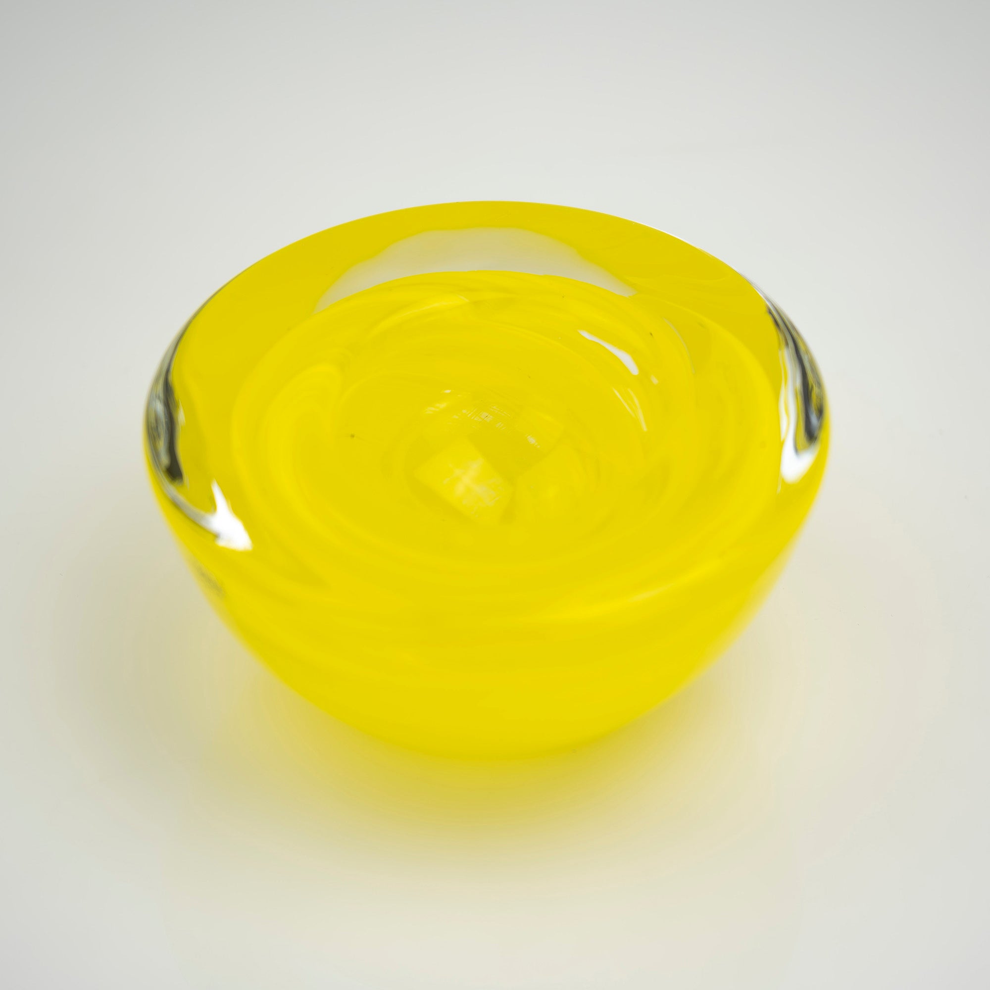 Kosta Boda Atoll Candle Holder Anna Ehrner 1997 Vintage Yellow (2)