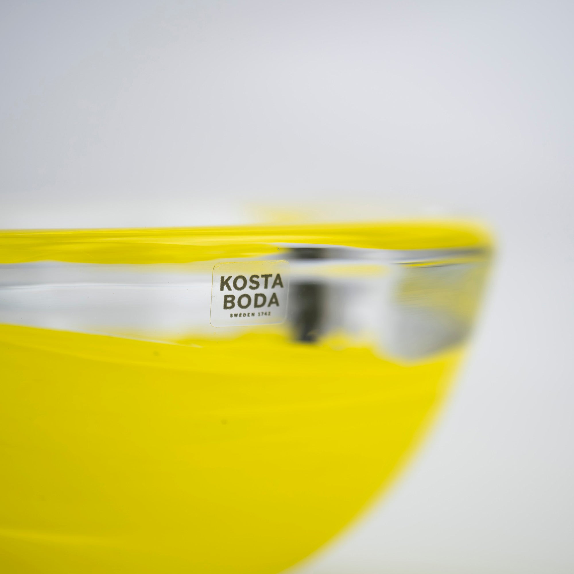 Kosta Boda Atoll Candle Holder Anna Ehrner 1997 Vintage Yellow (2)