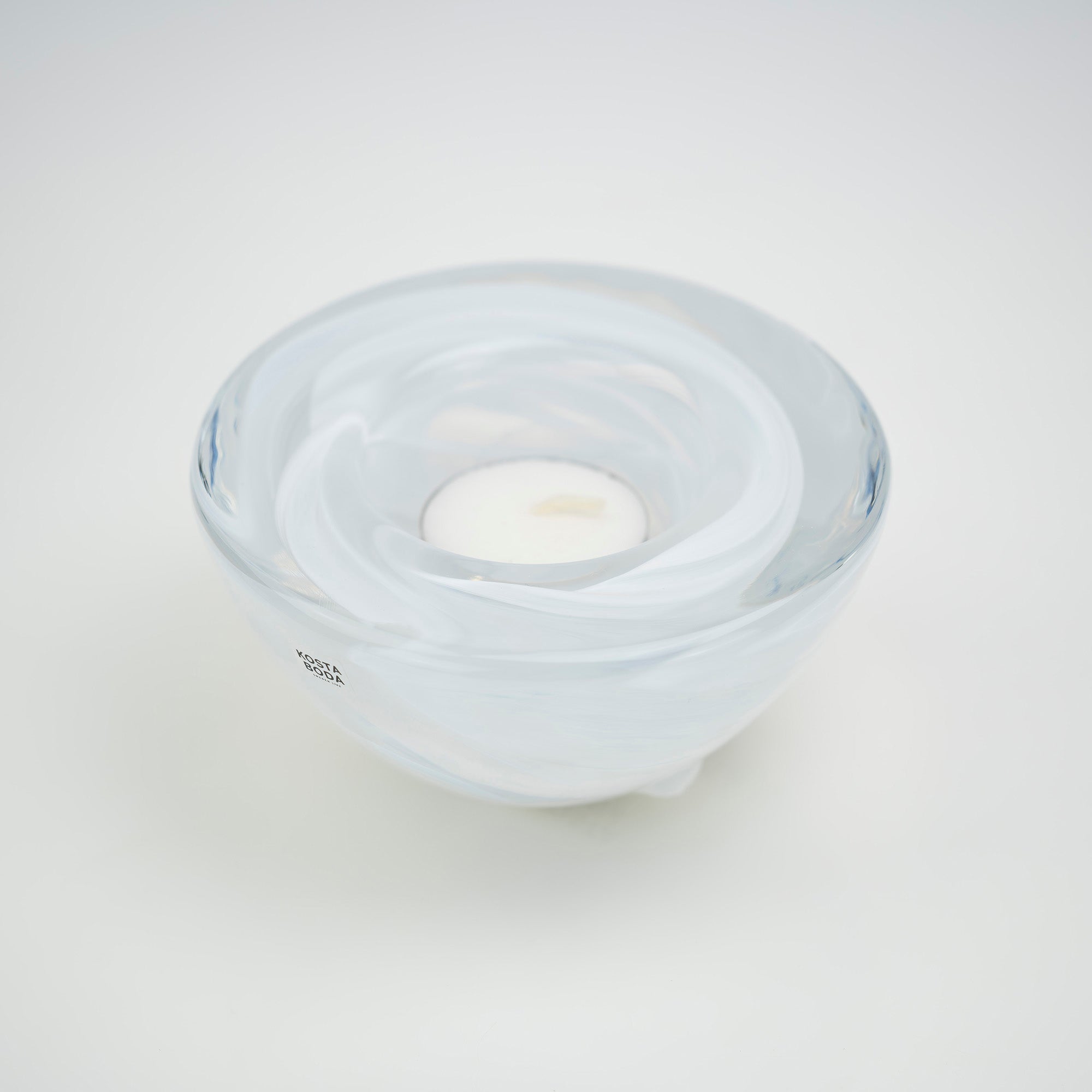 Kosta Boda Atoll Candle Holder by Anna Ehrner, 1997 Vintage, White