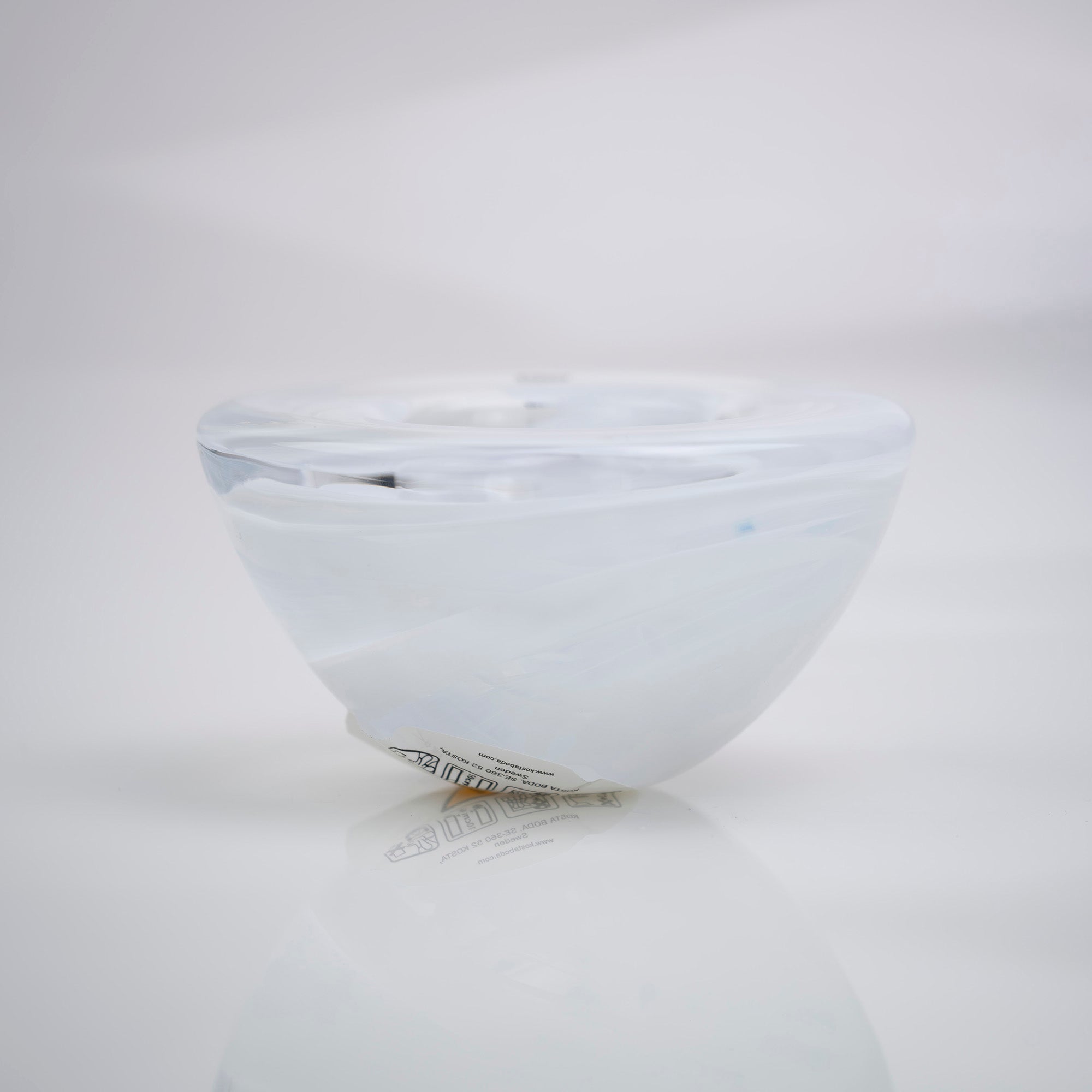 Kosta Boda Atoll Candle Holder by Anna Ehrner, 1997 Vintage, White