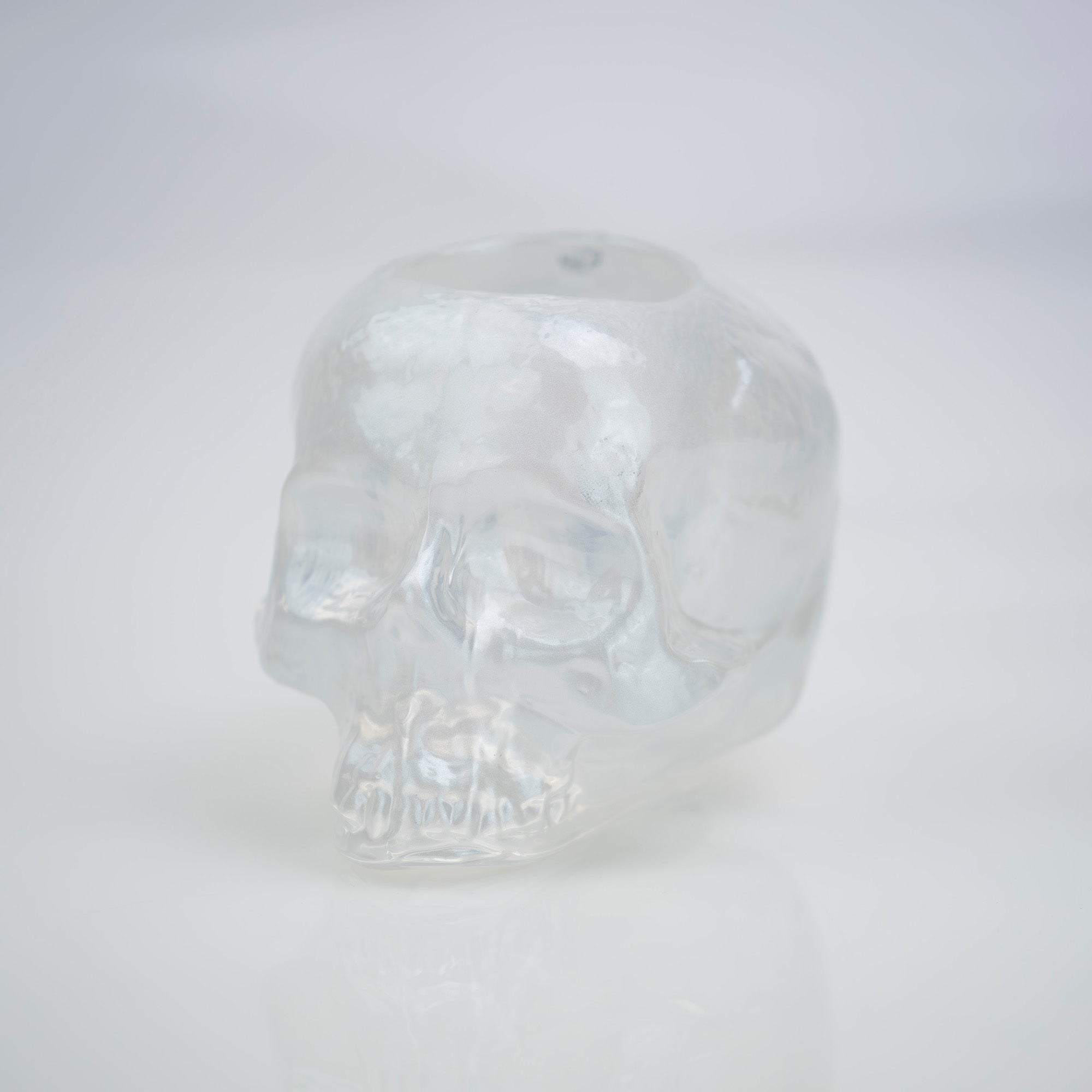 Kosta Boda Skull Candle Holder, Ludvig Lofgren, Clear