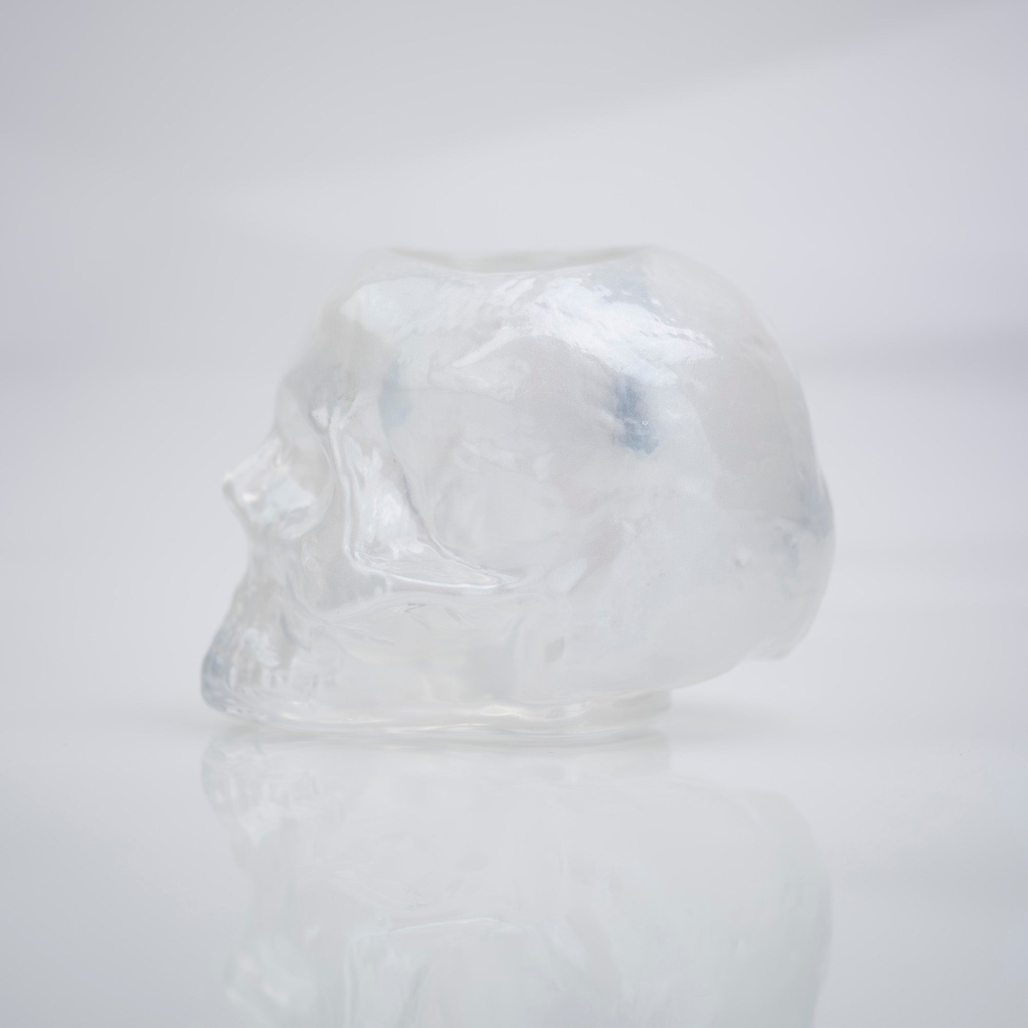 Kosta Boda Skull Candle Holder, Ludvig Lofgren, Clear
