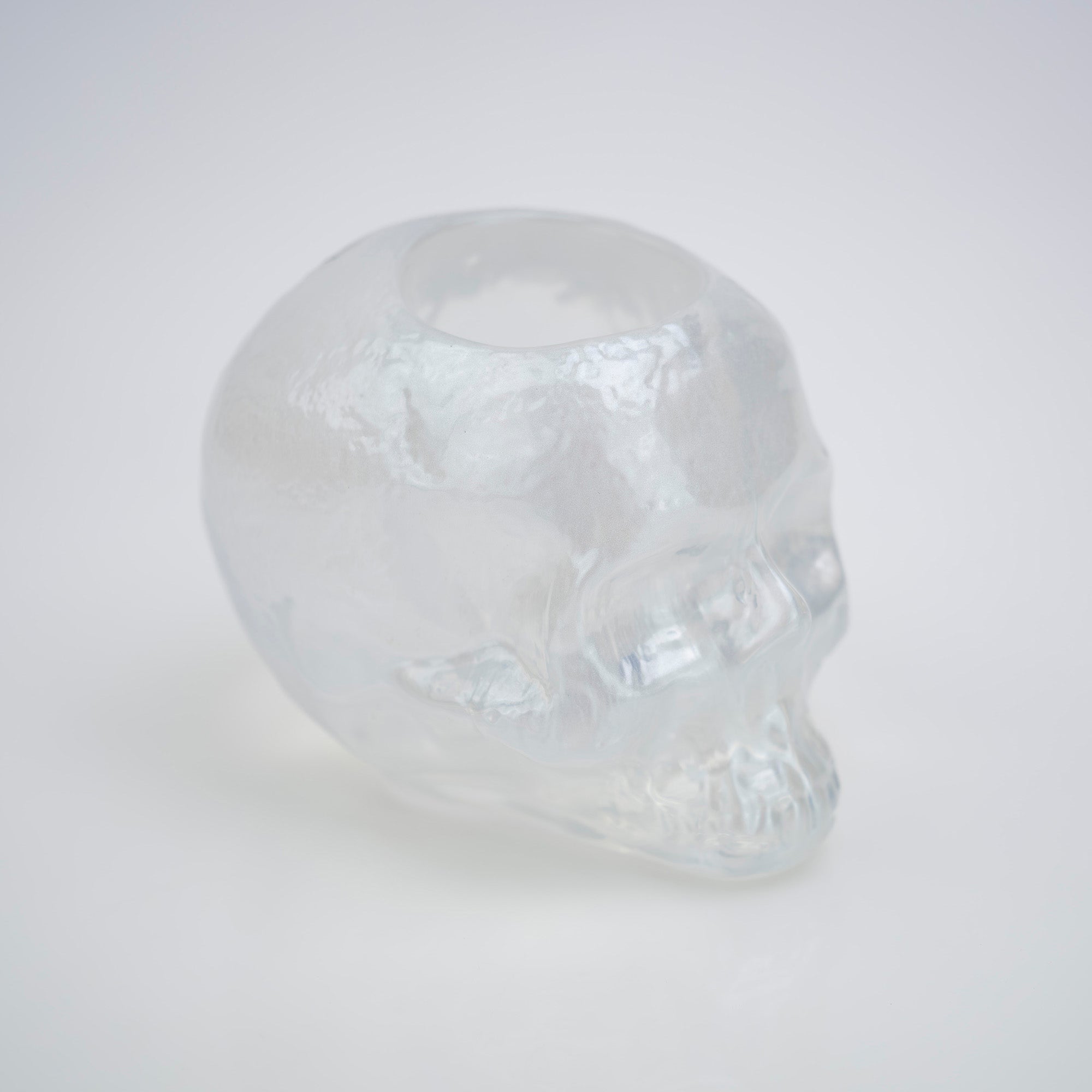 Kosta Boda Skull Candle Holder, Ludvig Lofgren, Clear