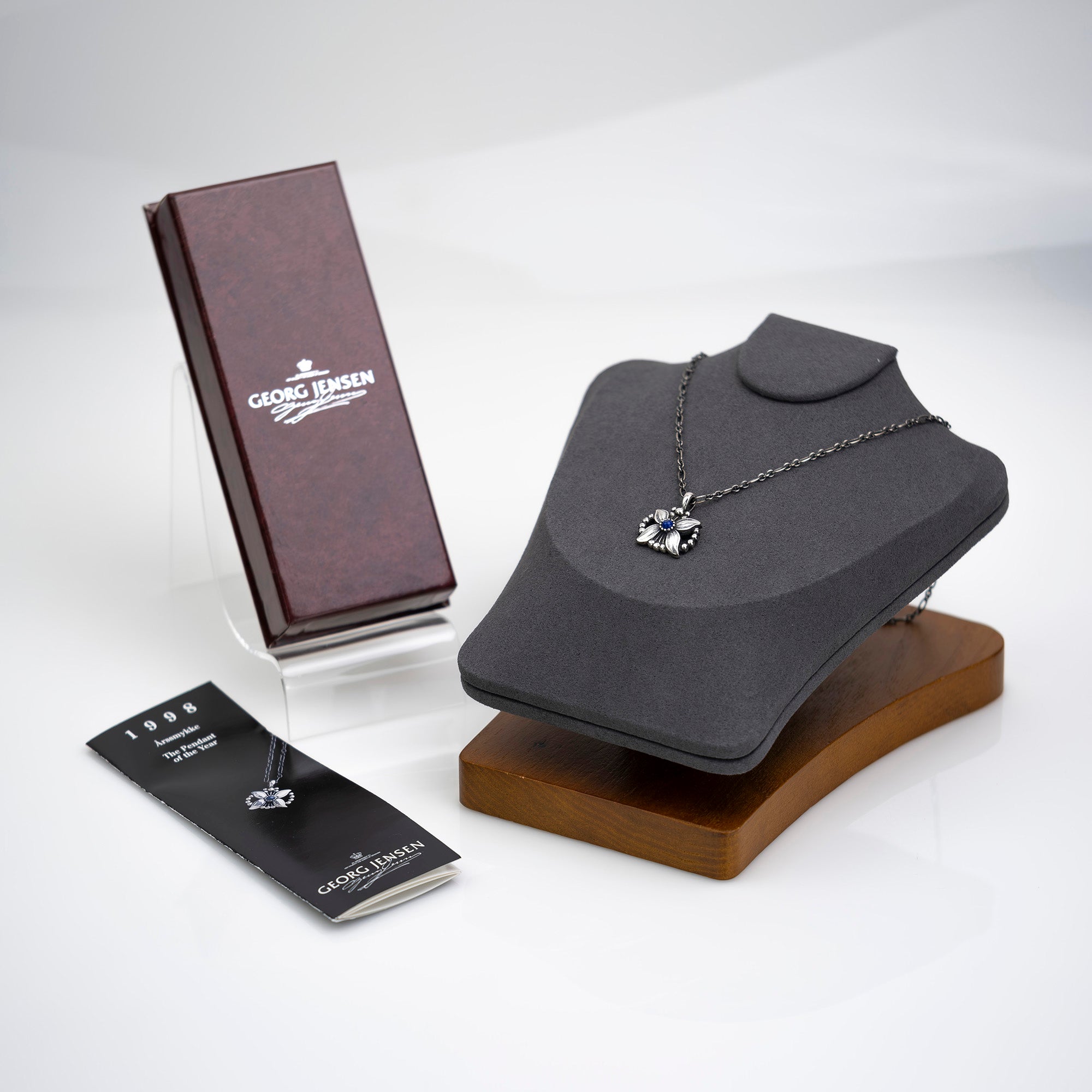 GEORG JENSEN Ear Pendant 1998 Sterling Silver x Lapis Lazuli Necklace