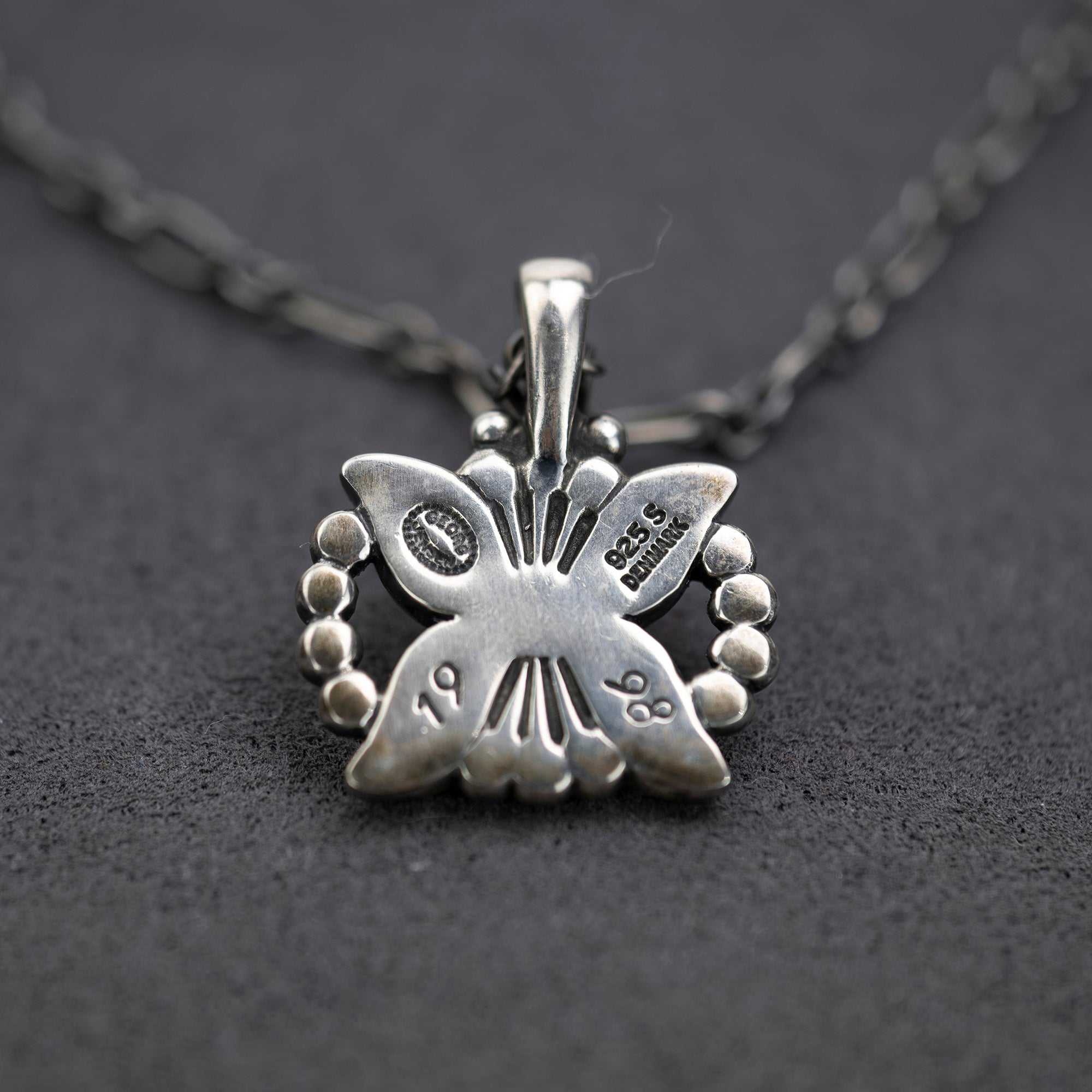 GEORG JENSEN Ear Pendant 1998 Sterling Silver x Lapis Lazuli Necklace