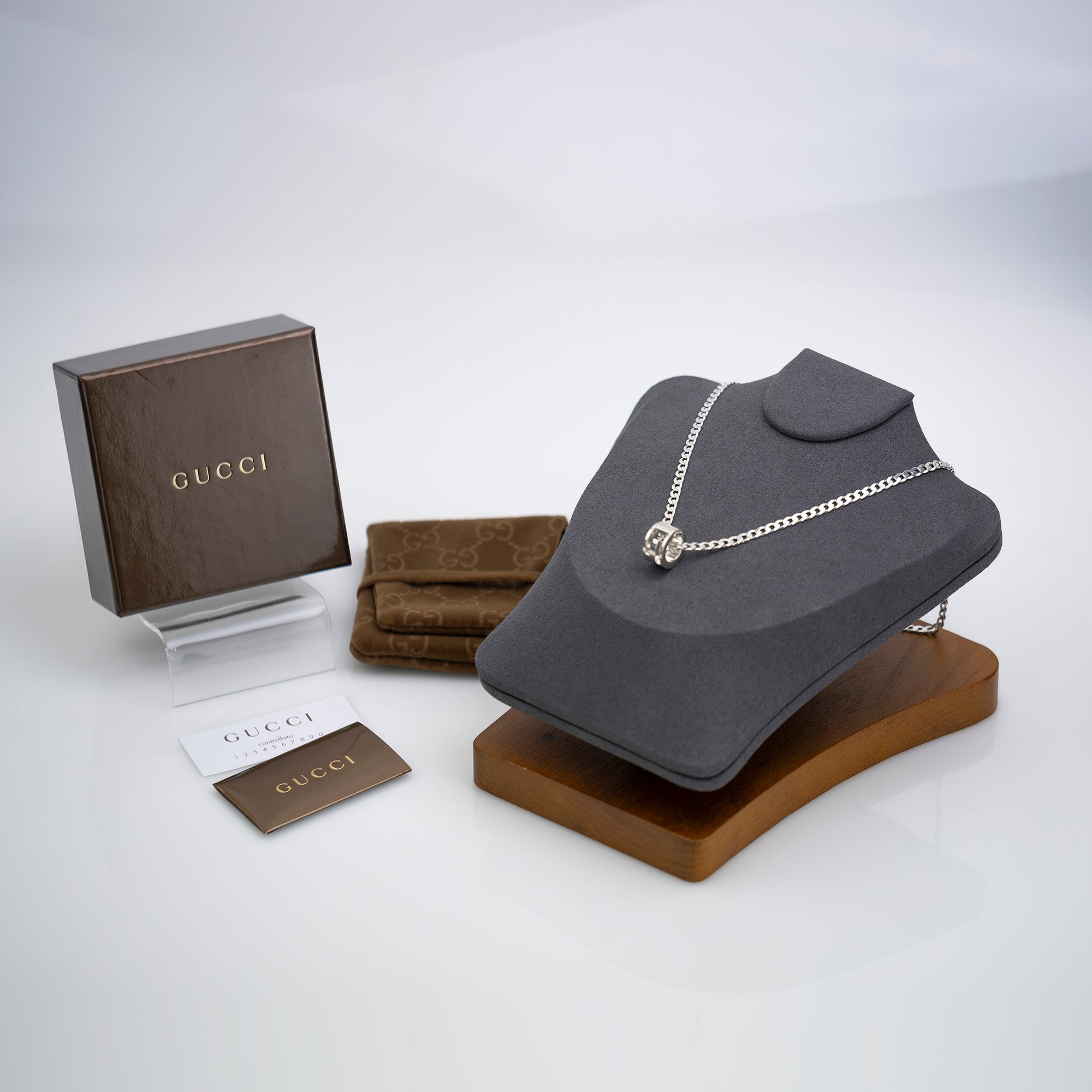 Gucci Ring Necklace Cutout G Sterling Silver Kihei Chain