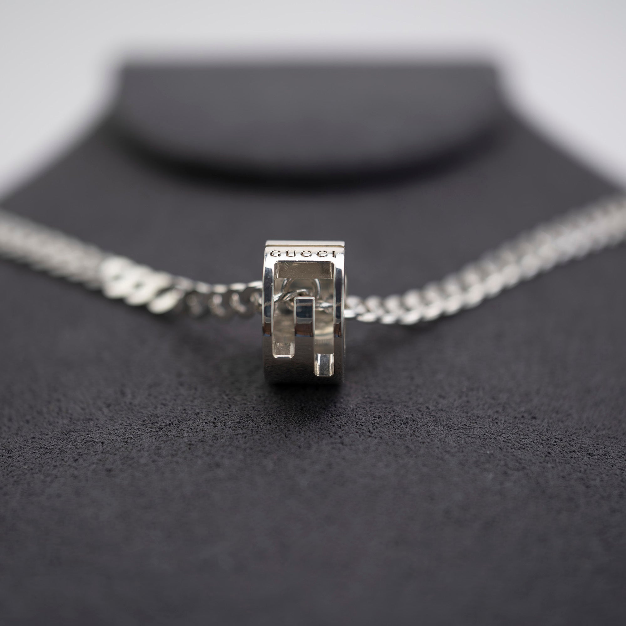 Gucci Ring Necklace Cutout G Sterling Silver Kihei Chain
