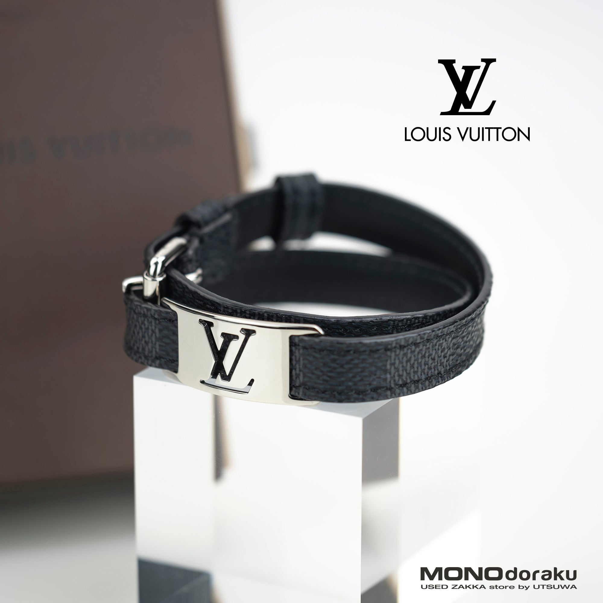 ルイヴィトン ダミエグラフィット Louis Vuitton Damier Graphite ブラスレ サインイット 19サイズ メンズアクセサリー