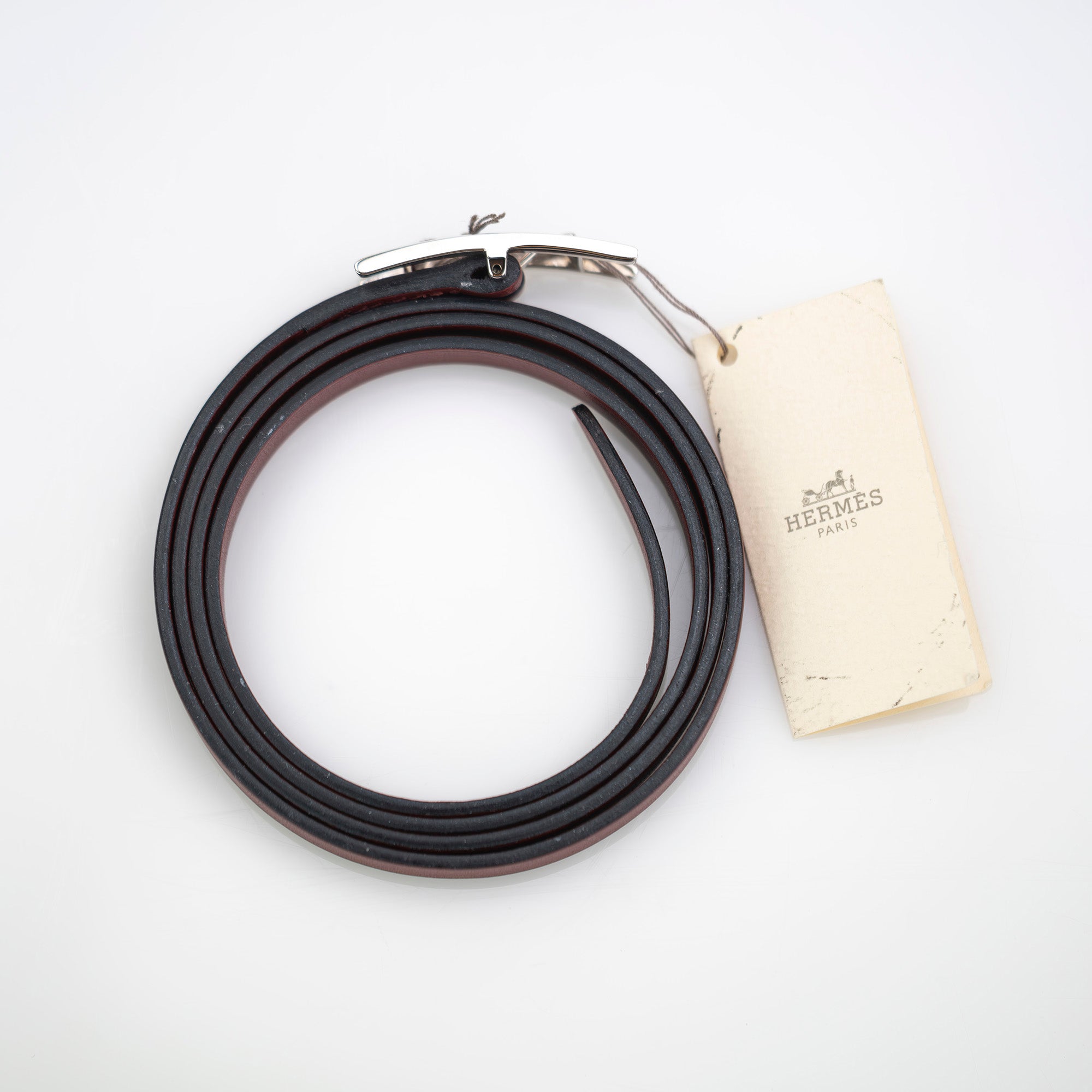 HERMES Hapi3 Leather Bracelet, J Stamp, Made in 2006, Rouge H x Silver Hardware, Excellent Condition