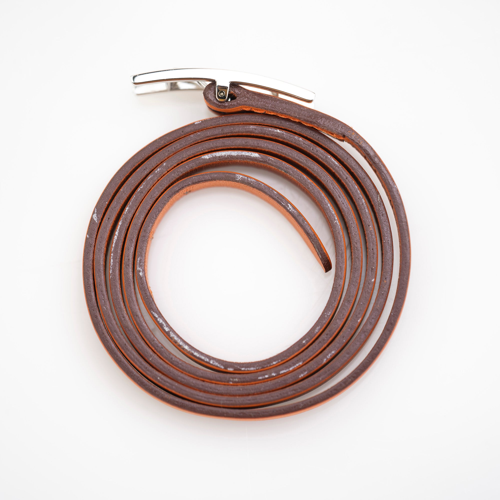 HERMES Hapi3 Leather Bracelet, J Stamp, Made in 2006, Orange x Silver Hardware