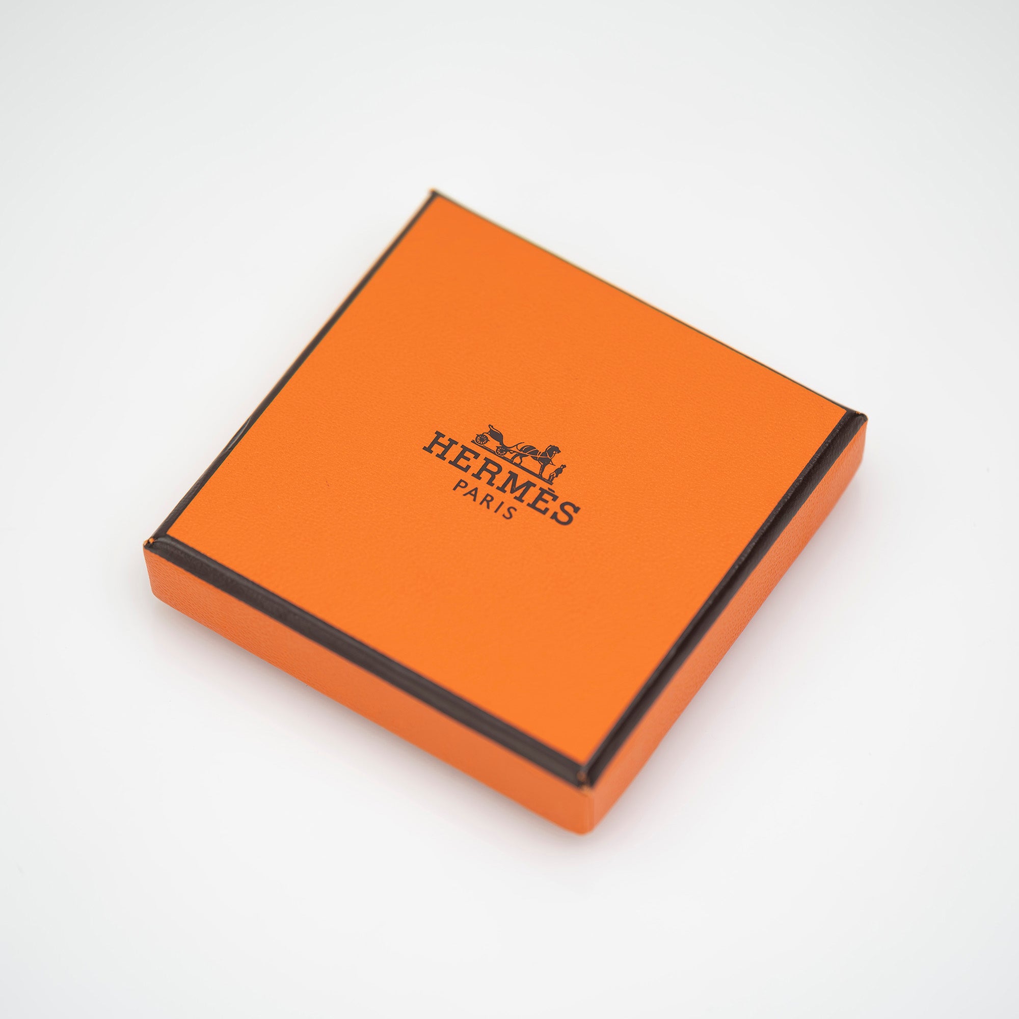 HERMES Hapi3 Leather Bracelet, J Stamp, Made in 2006, Orange x Silver Hardware