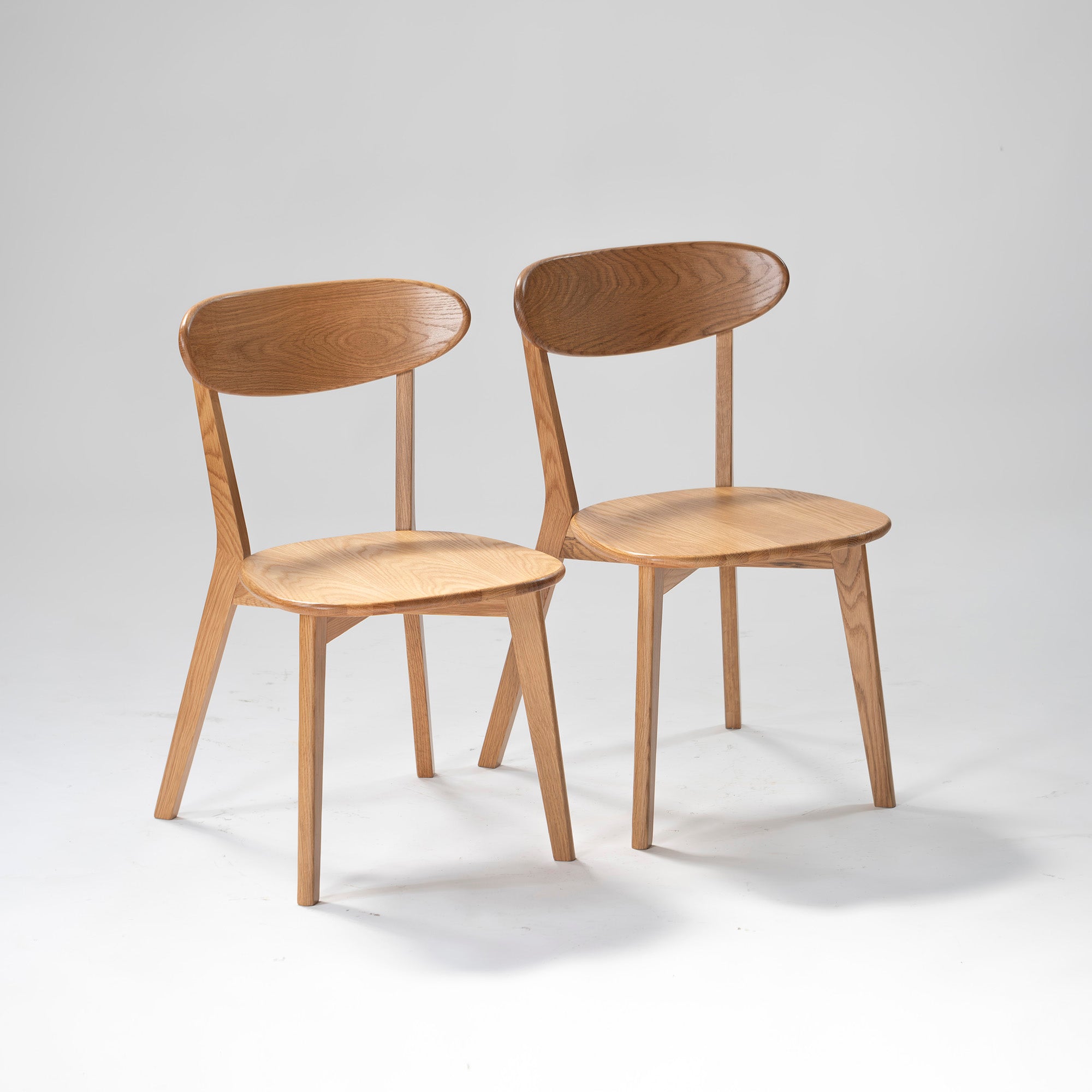 Dining chair, unused and stored, Okawa furniture, River, set of 2, oak, solid wood, natural modern, simple modern, Scandinavian