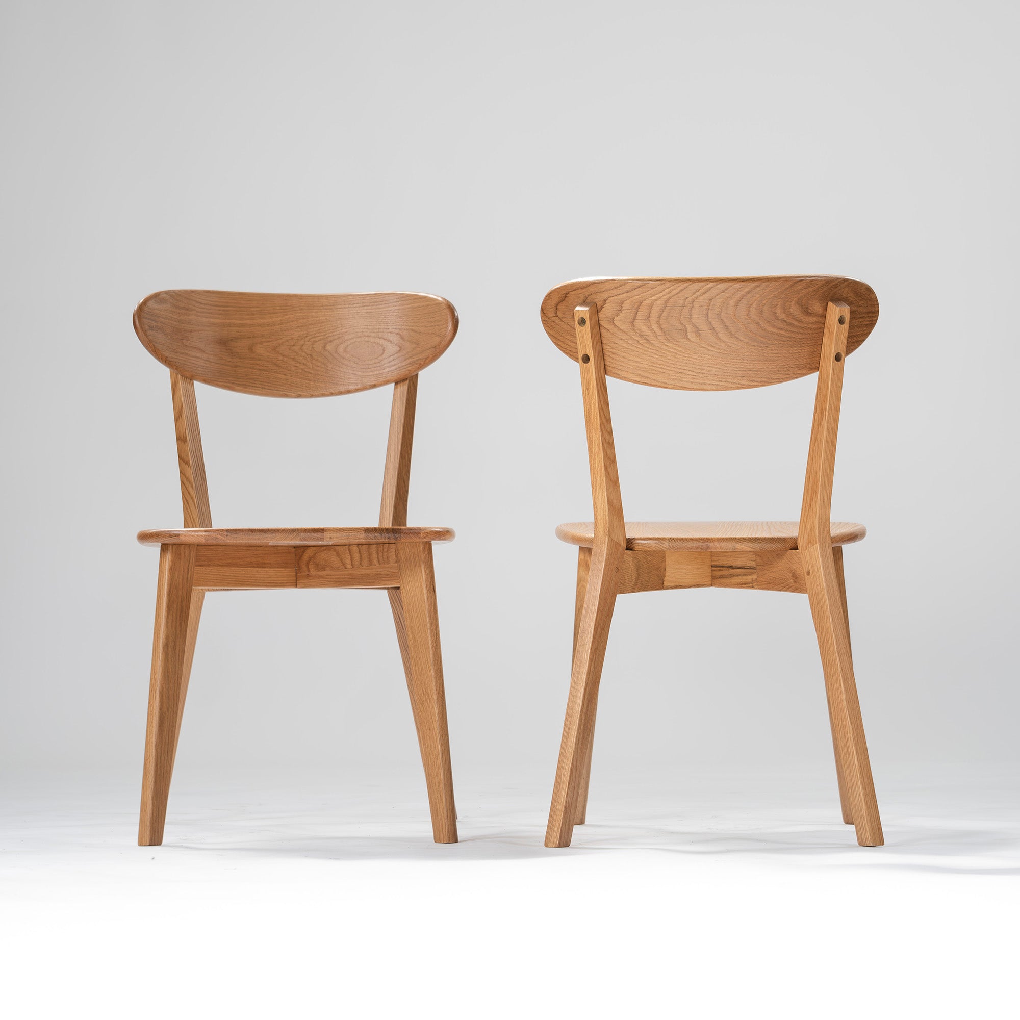 Dining chair, unused and stored, Okawa furniture, River, set of 2, oak, solid wood, natural modern, simple modern, Scandinavian