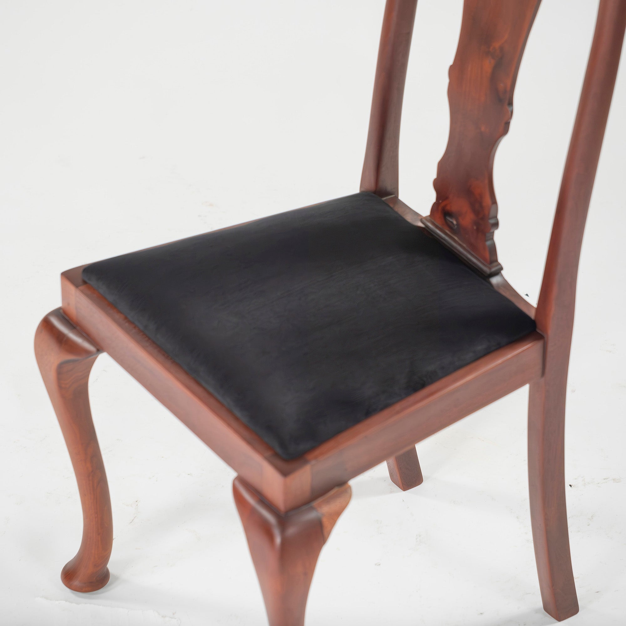 Dining chair, British antique, Queen Anne chair, mahogany (1), 1930s, British vintage, classic design, cabriole legs