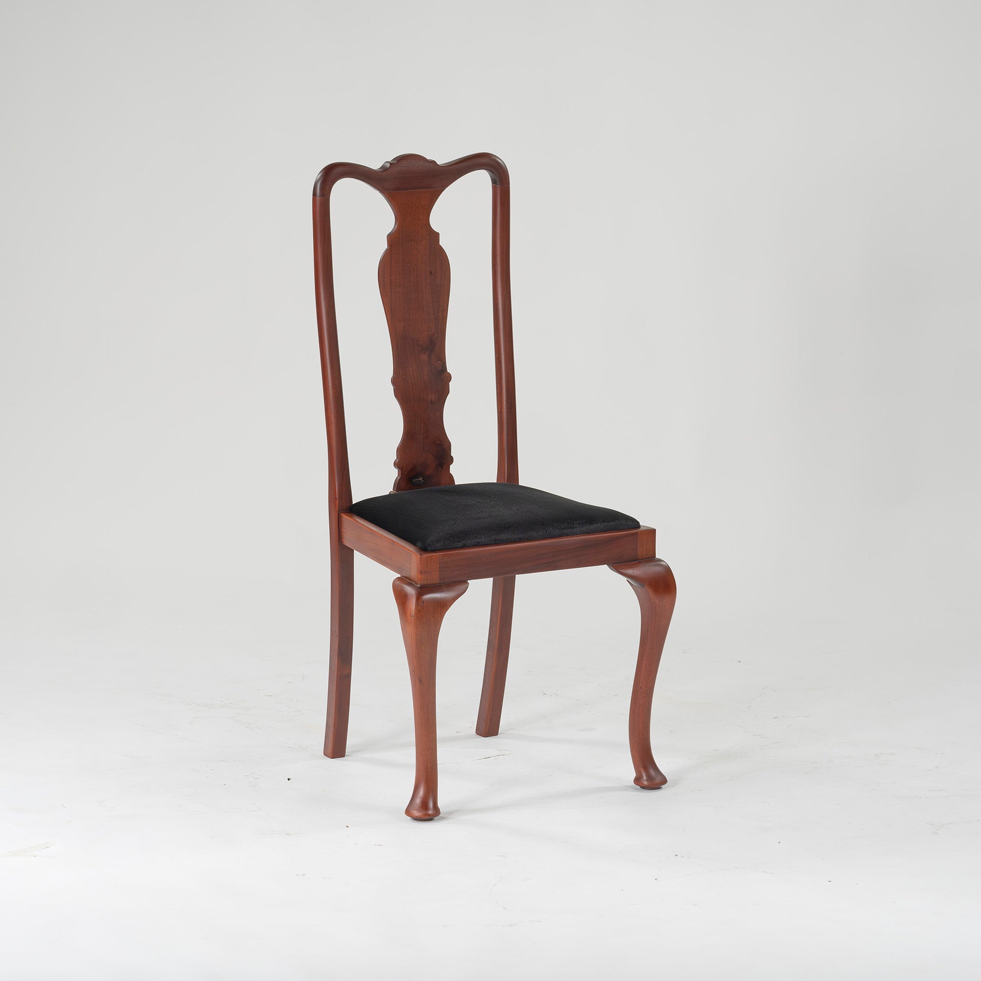 Dining chair, British antique, Queen Anne chair, mahogany (1), 1930s, British vintage, classic design, cabriole legs