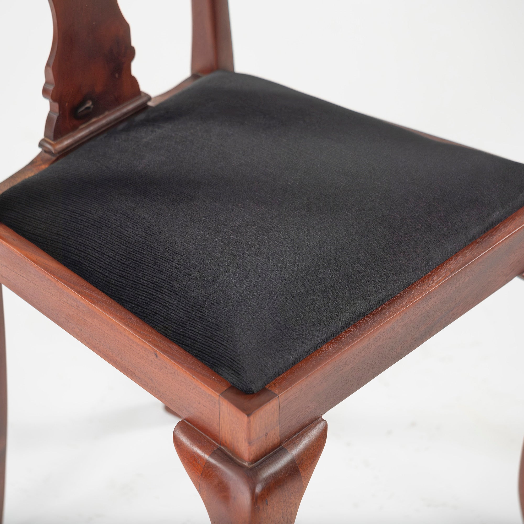 Dining chair, British antique, Queen Anne chair, mahogany (1), 1930s, British vintage, classic design, cabriole legs