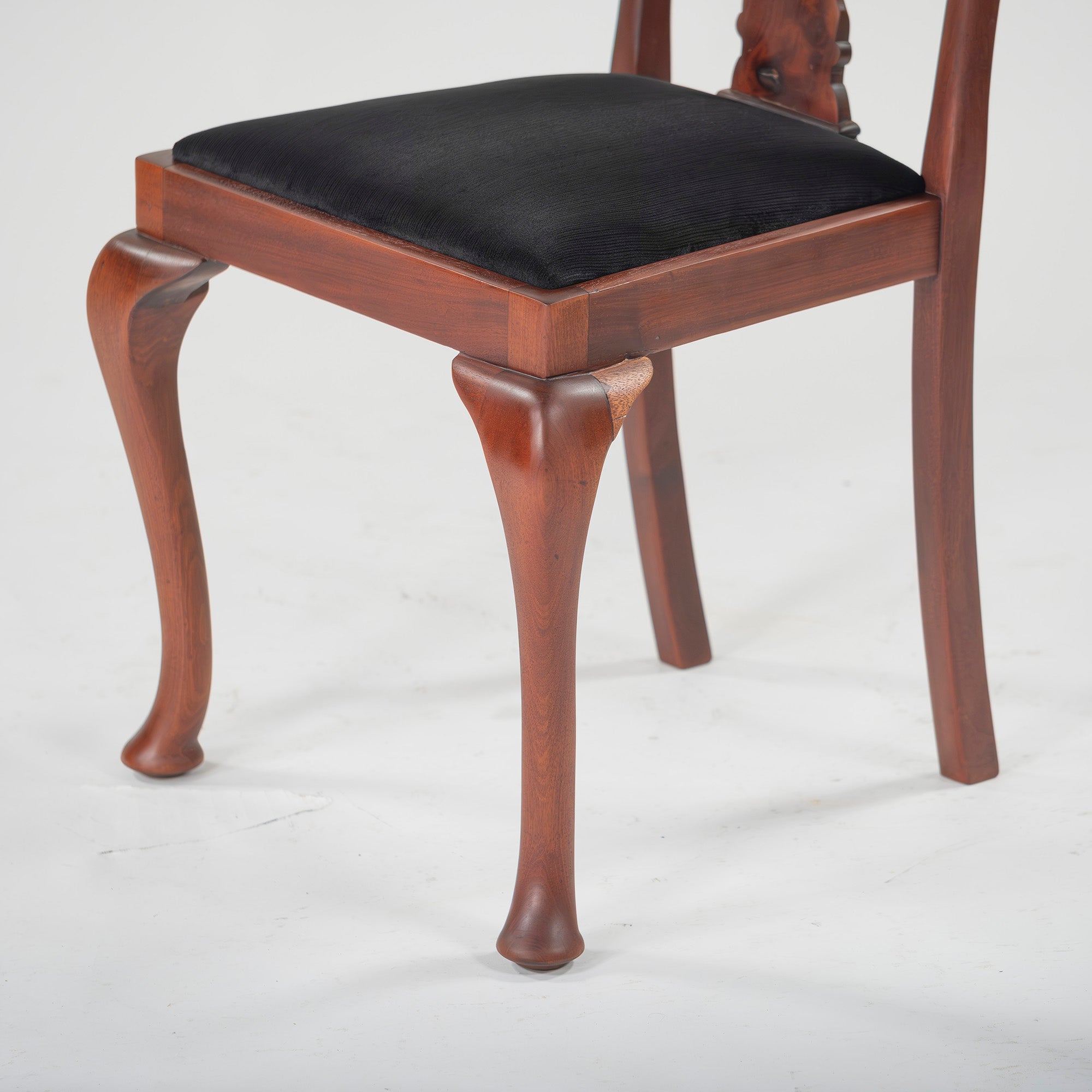 Dining chair, British antique, Queen Anne chair, mahogany (1), 1930s, British vintage, classic design, cabriole legs
