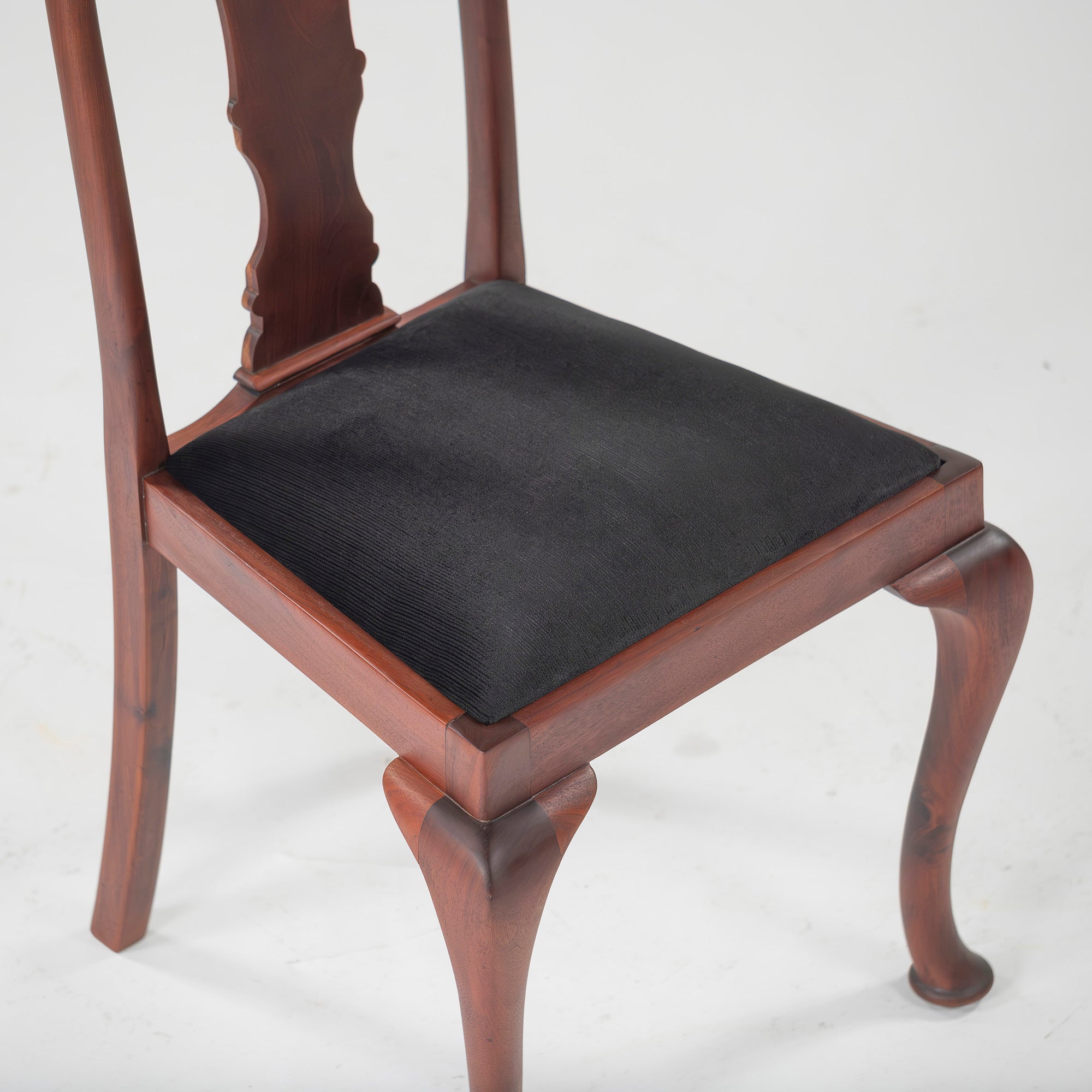 Dining Chair, British Antique, Queen Anne Chair, Mahogany (2), 1930s, British Vintage, Classic Design, Cat Legs