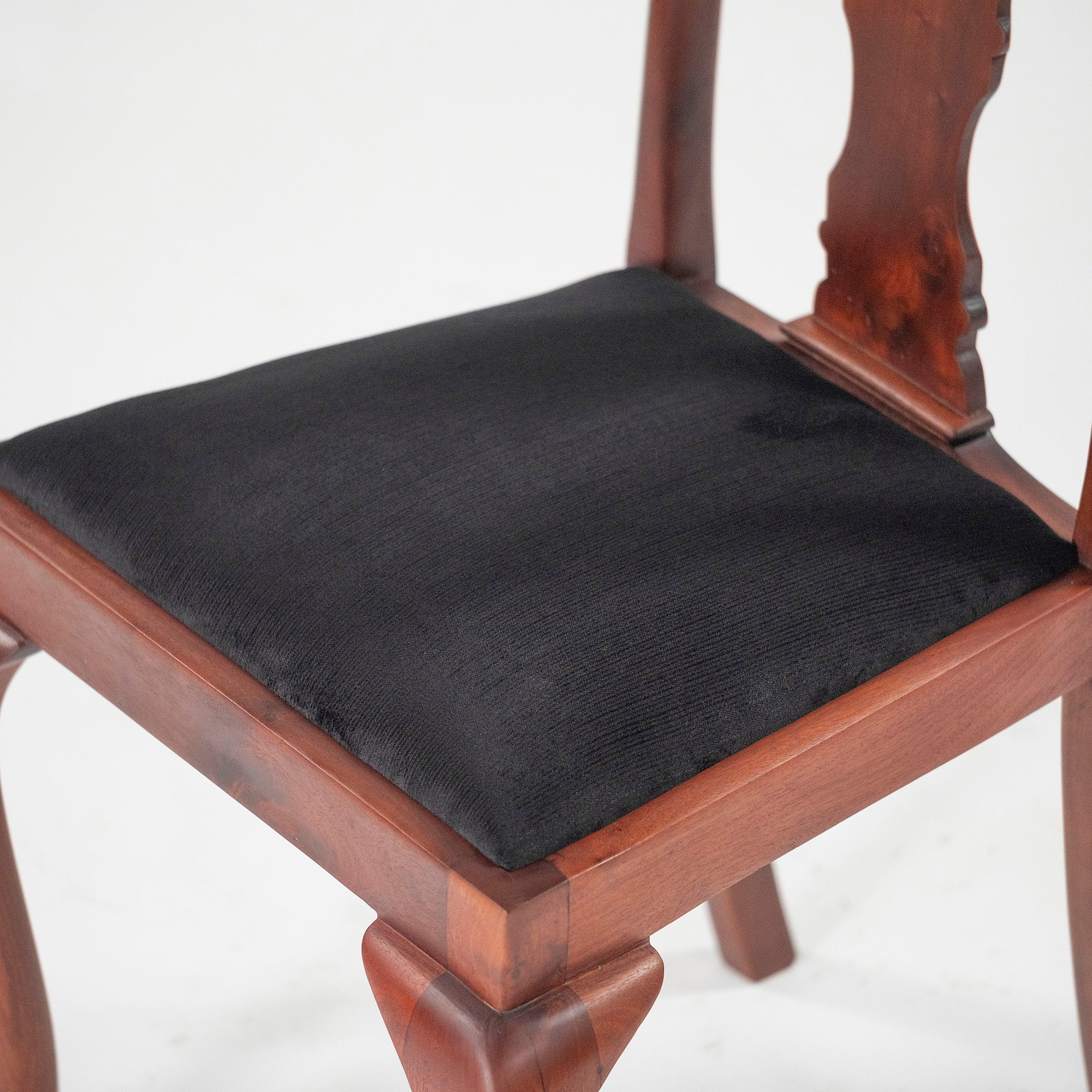 Dining Chair British Antique Queen Anne Chair Mahogany (3) 1930s British Vintage Classic Design Cat Leg