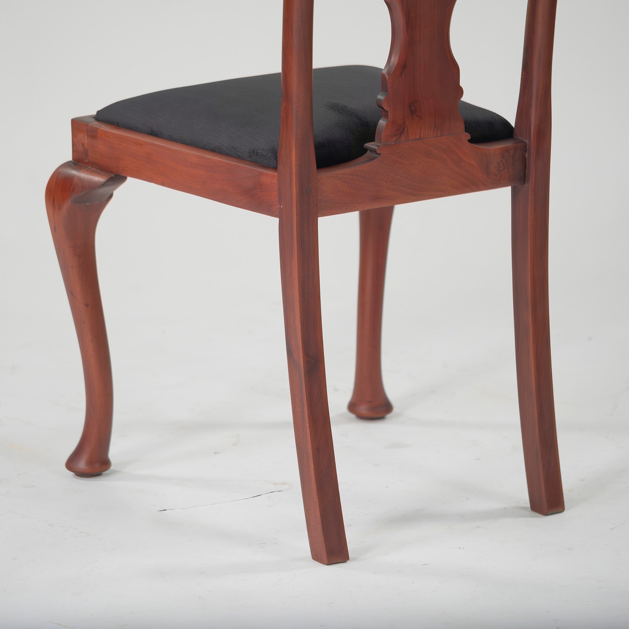 Dining Chair British Antique Queen Anne Chair Mahogany (3) 1930s British Vintage Classic Design Cat Leg