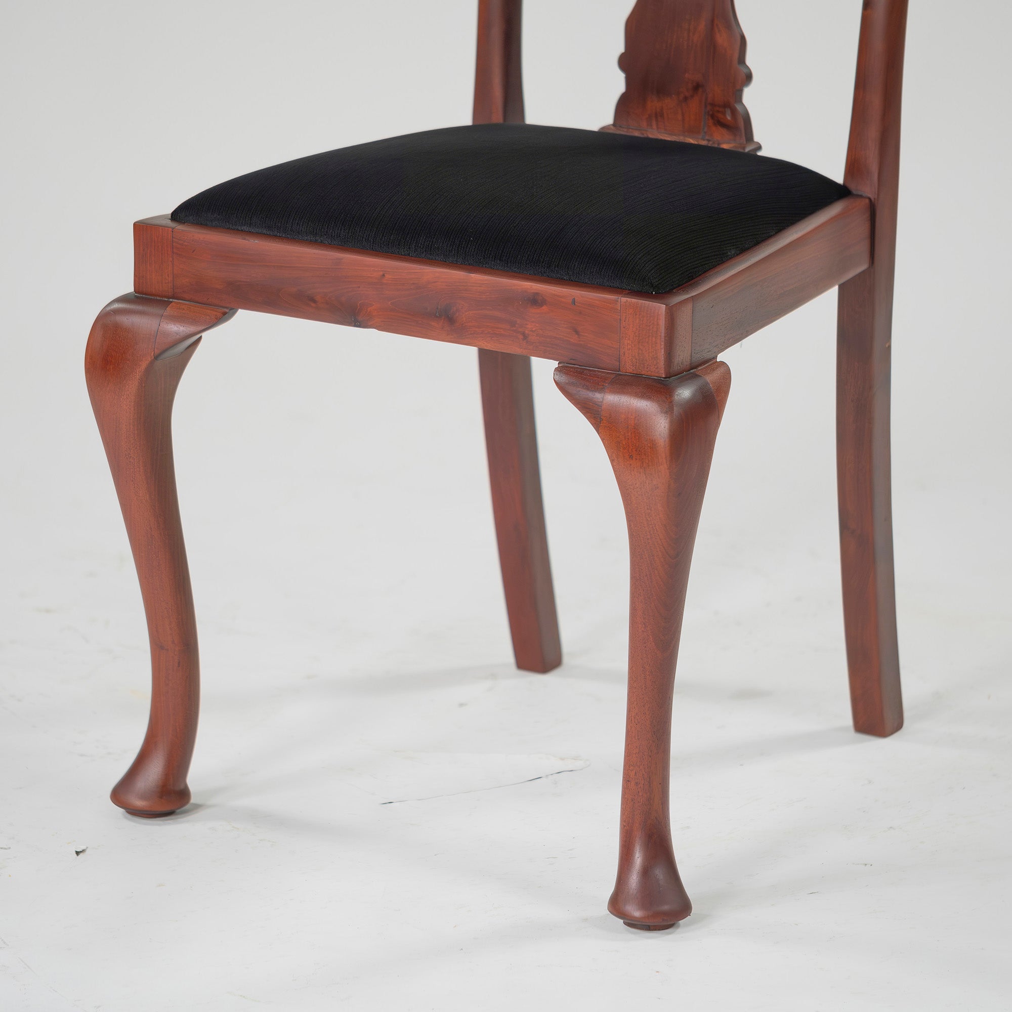 Dining chair, British antique, Queen Anne chair, mahogany (4), 1930s, British vintage, classic design, cabriole legs
