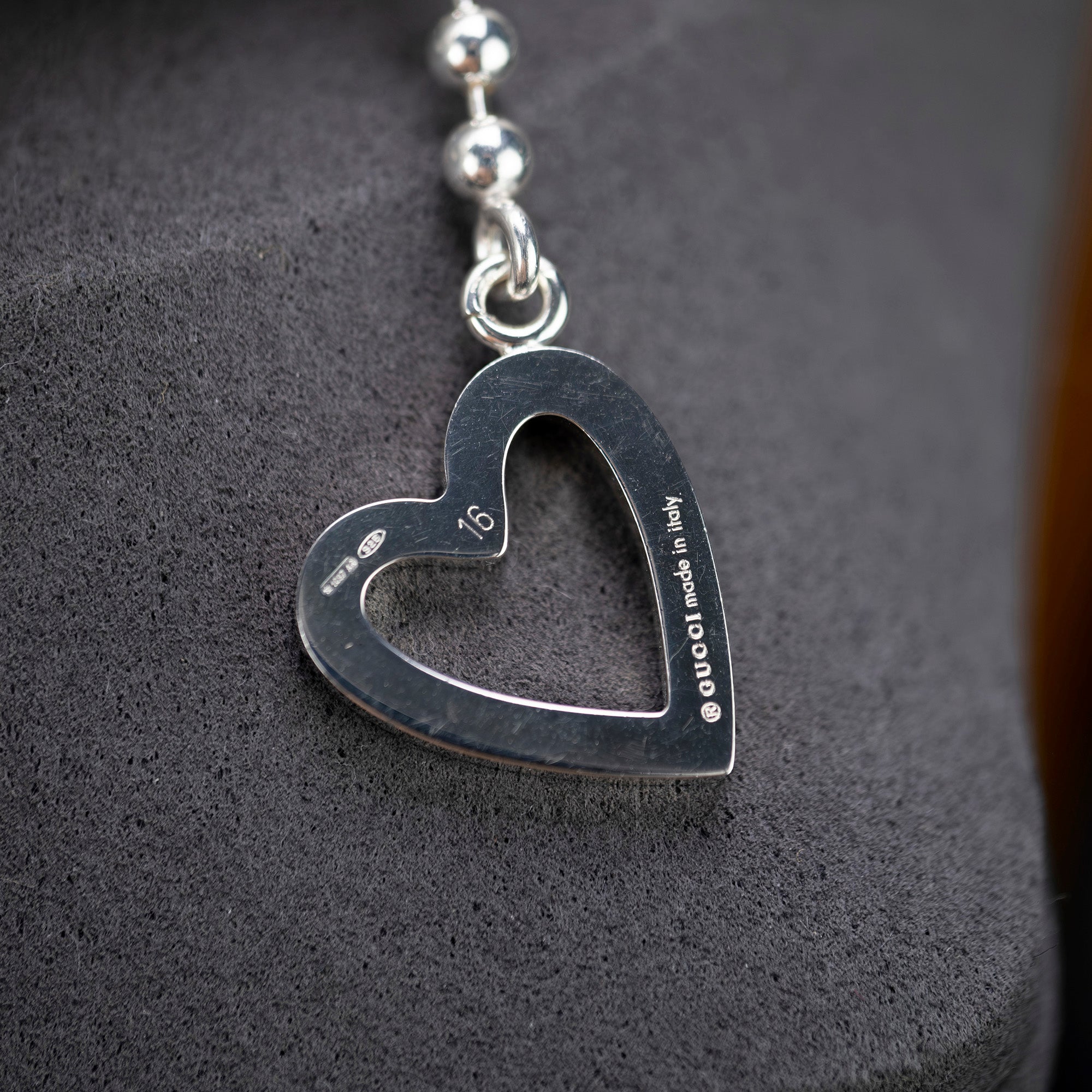 GUCCI TOGGLE HEART Ball Chain Bracelet Silver 925 Women's Accessories
