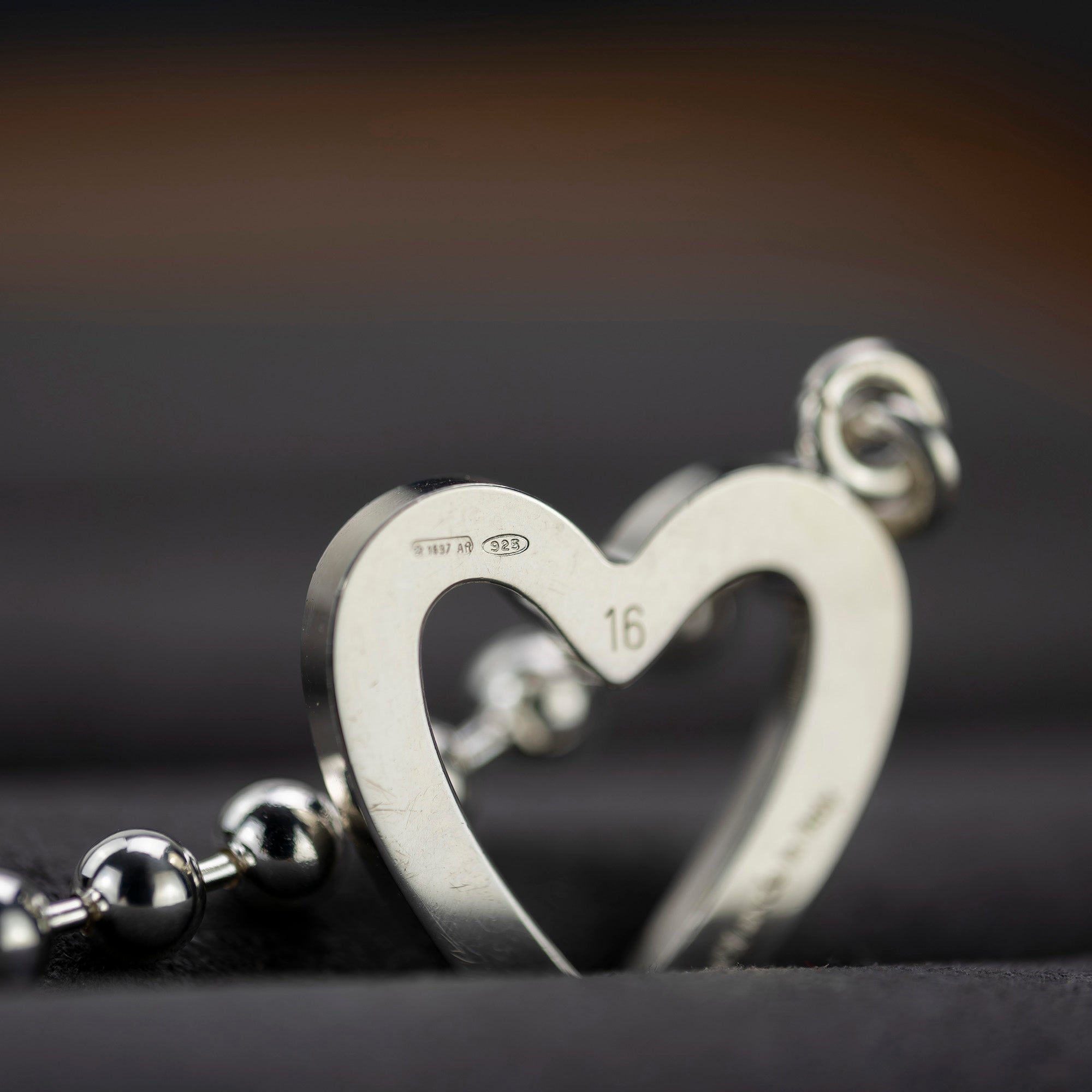 GUCCI TOGGLE HEART Ball Chain Bracelet Silver 925 Women's Accessories