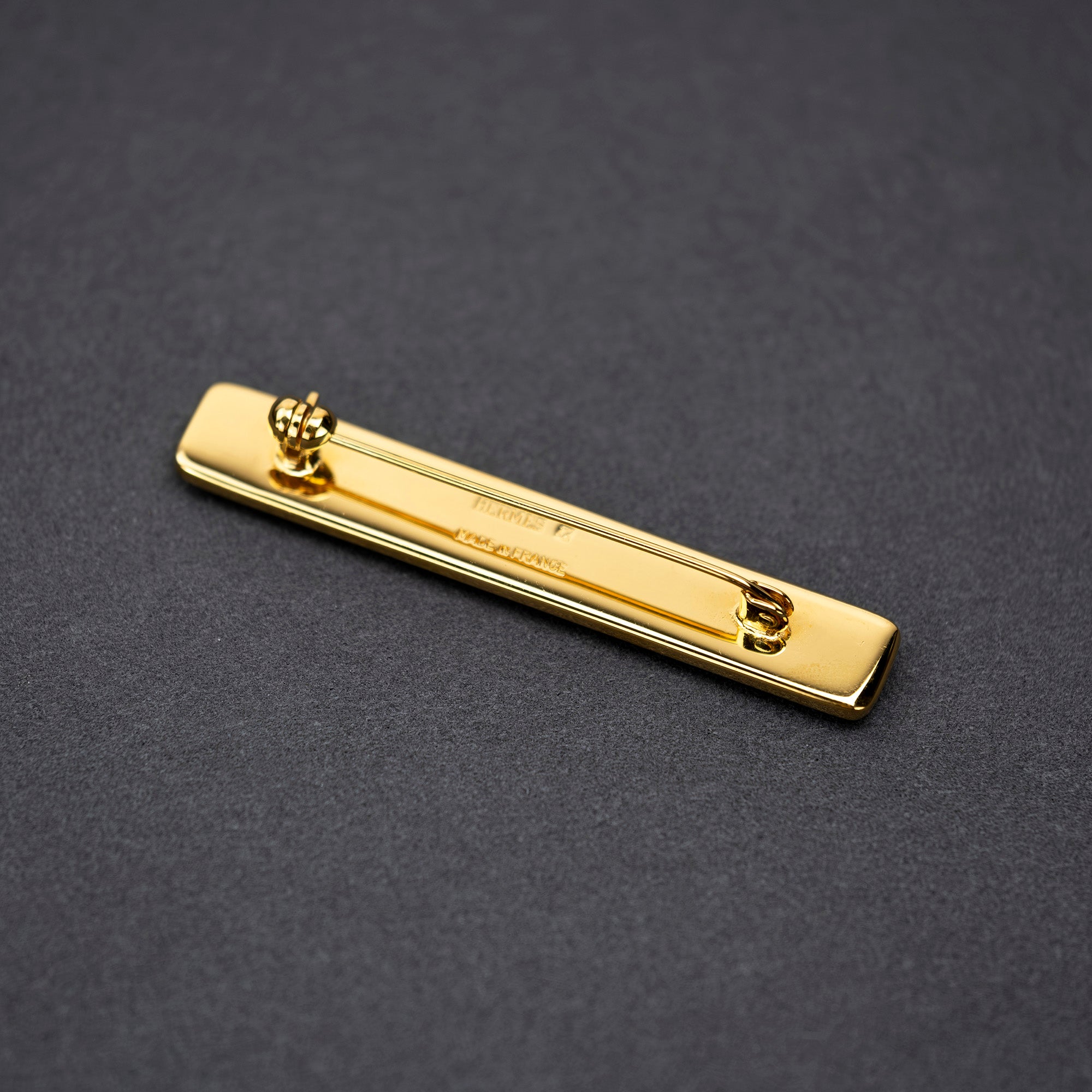 Hermes EMAUX Brooch, Cloisonne, Bordeaux x Gold