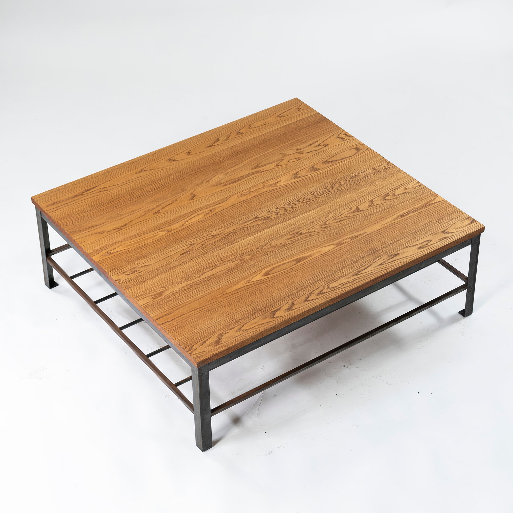 Center table Industrial design Oak wood x iron Vintage style Solid wood Cafe style Coffee table