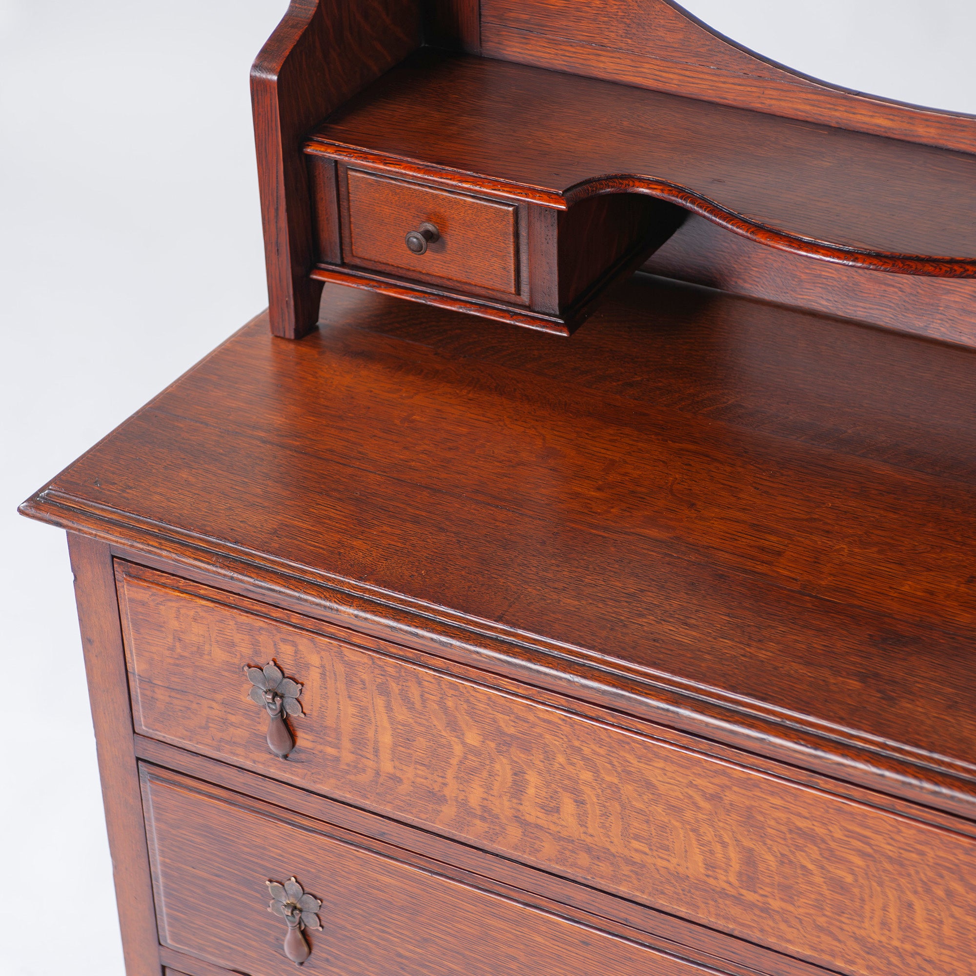Sideboard British Antique 1930s Mirror Back Sideboard Oak Cabinet Dresser Chest Vintage